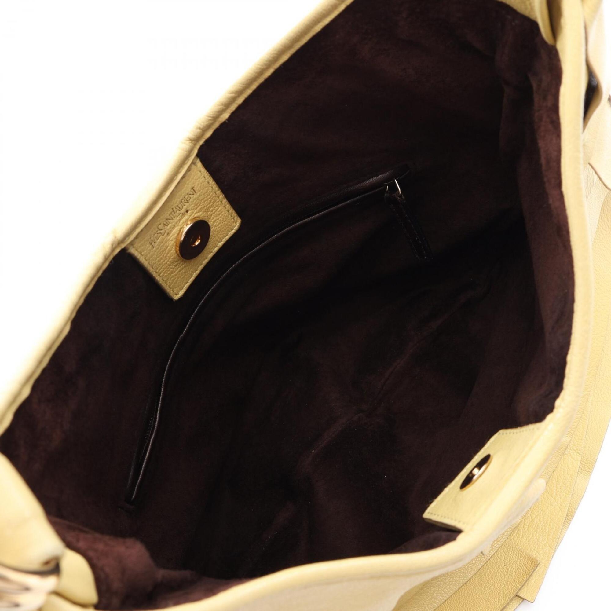 Saint Laurent Yellow Leather Handbag Shoulder Bag (Pre-Owned)