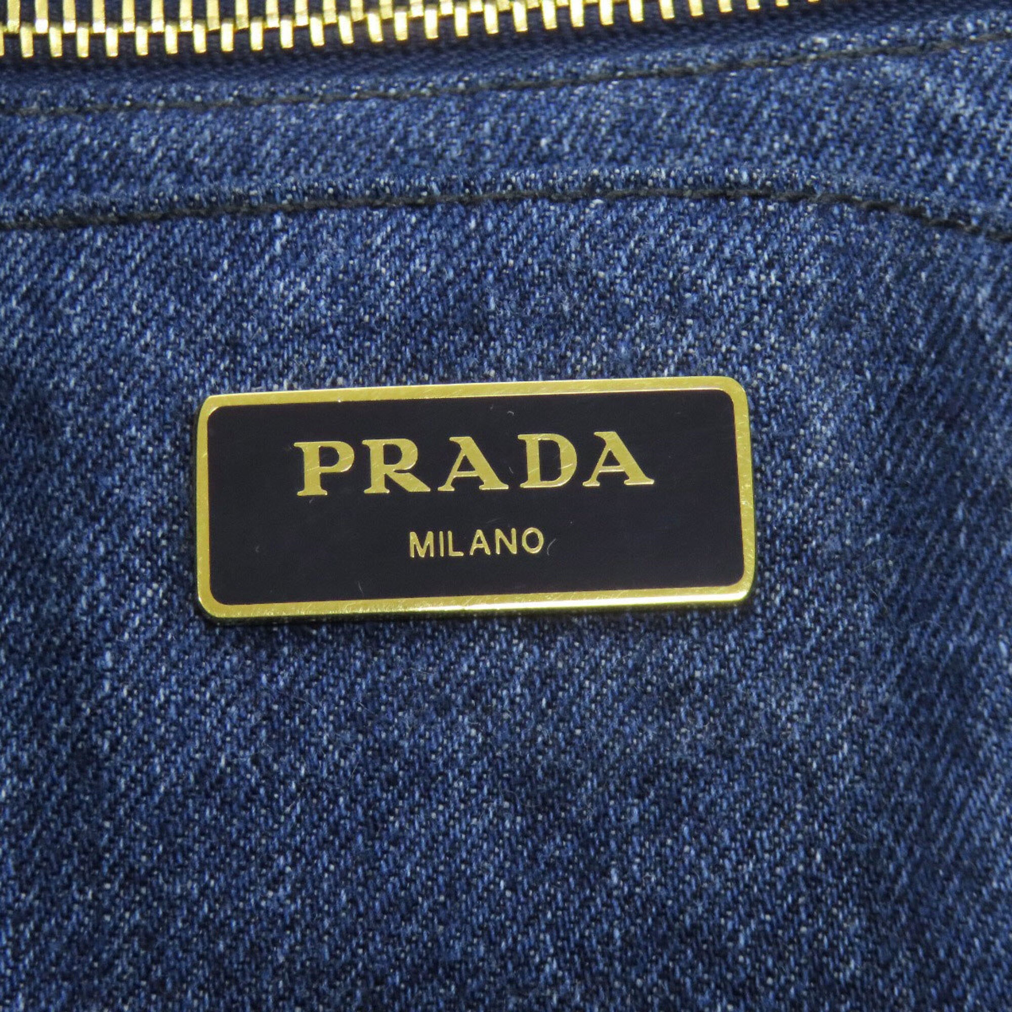Prada Canapa Blue Denim Handbag (Pre-Owned)