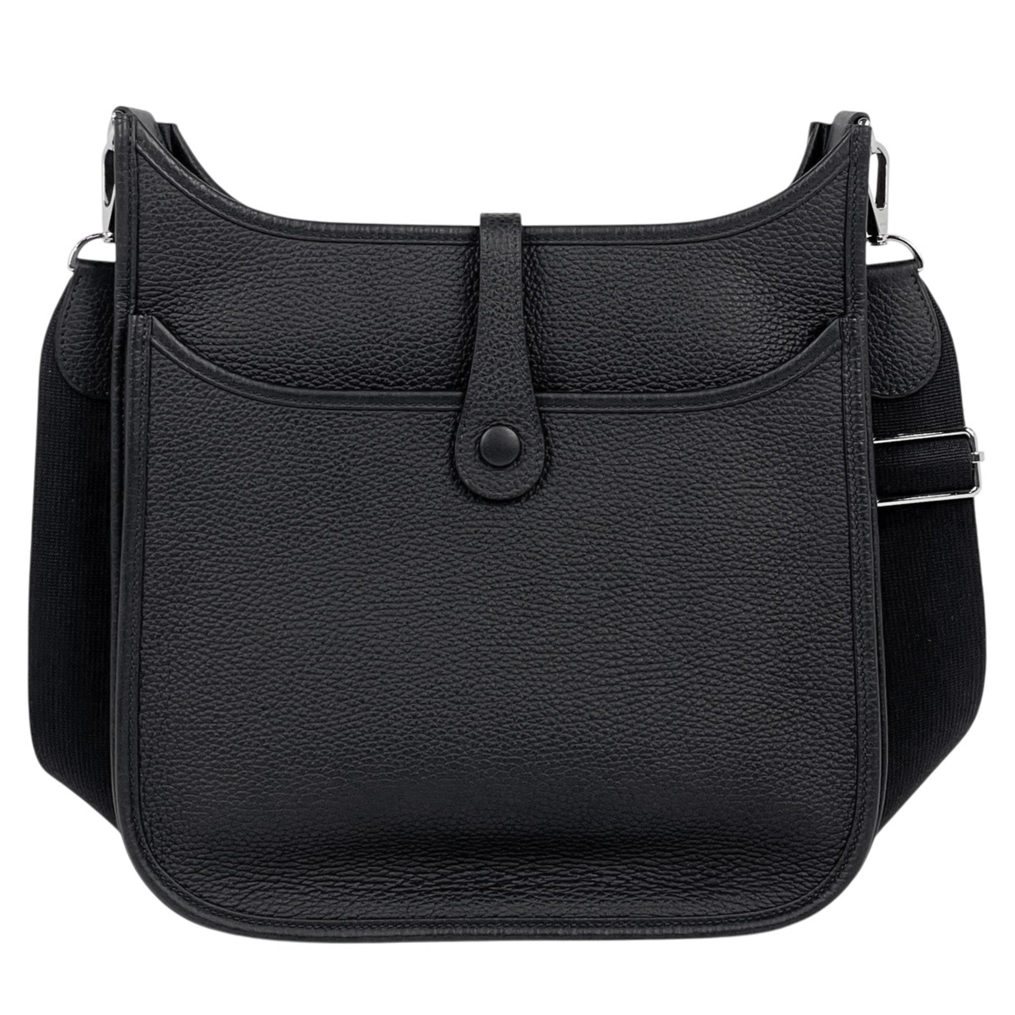 Hermes Black Dark Navy Taurillon Clemence Leather Shoulder Bag (Pre-Owned)