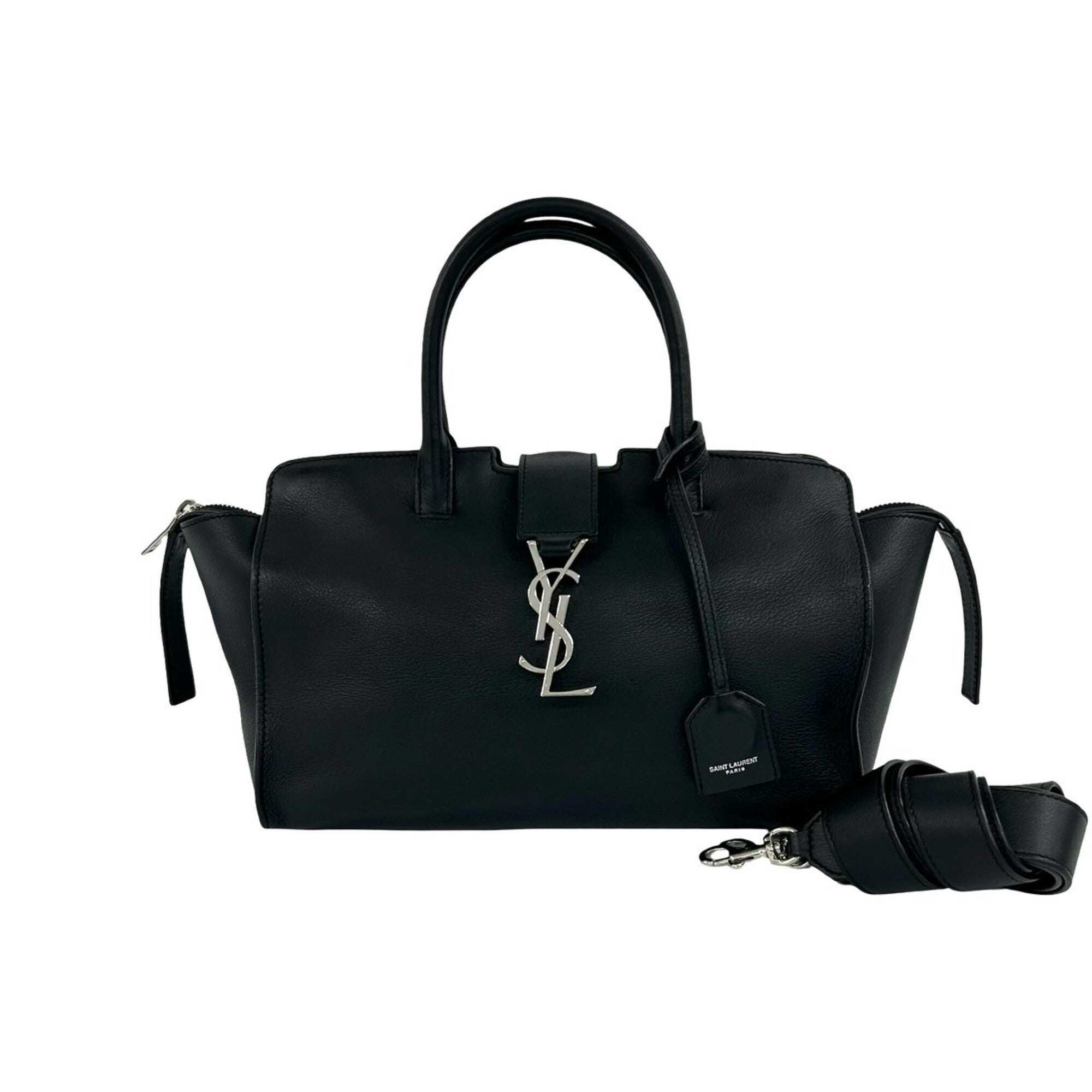 Saint Laurent Black Leather Handbag Shoulder Bag (Pre-Owned)