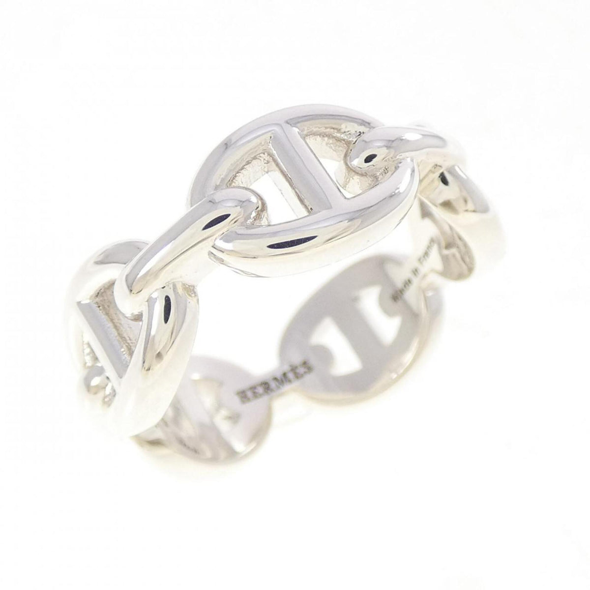 Hermes Silver 925 Band Ring (Pre-Owned)