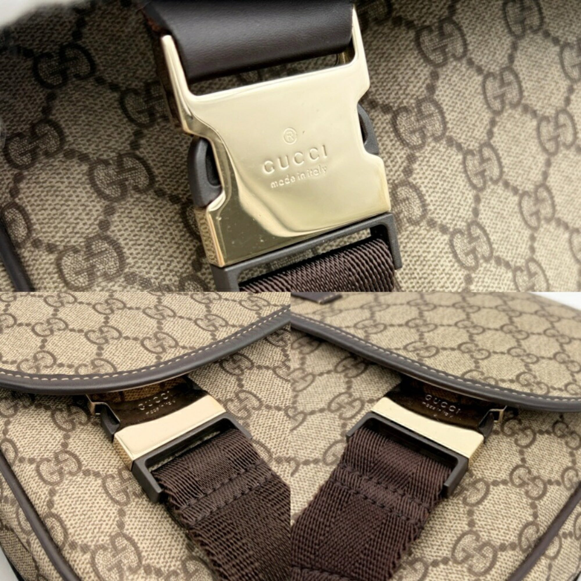Gucci Beige Brown Pvc Leather Shoulder Bag (Pre-Owned)
