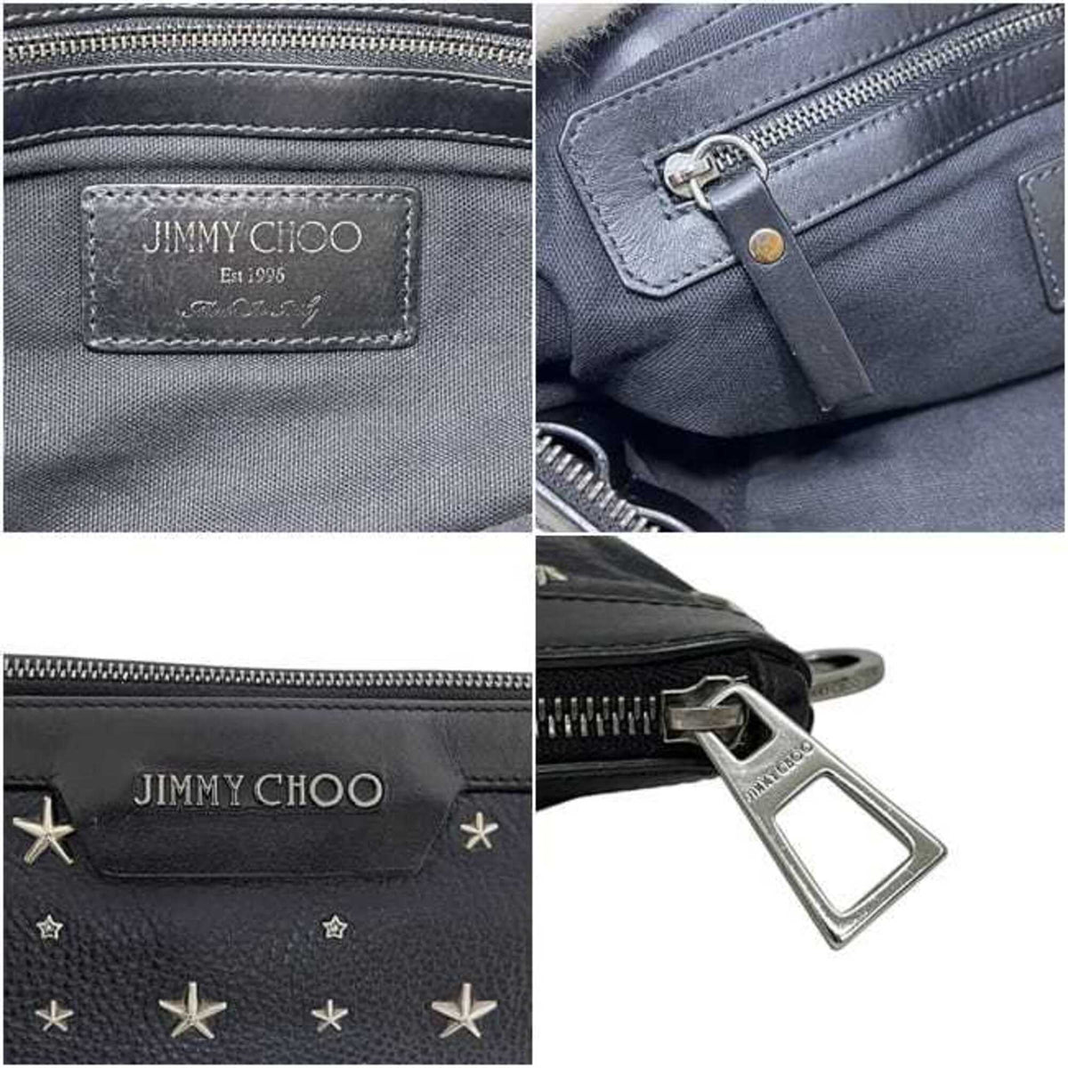 Jimmy Choo Black Leather Clutch Bag (Pre-Owned)