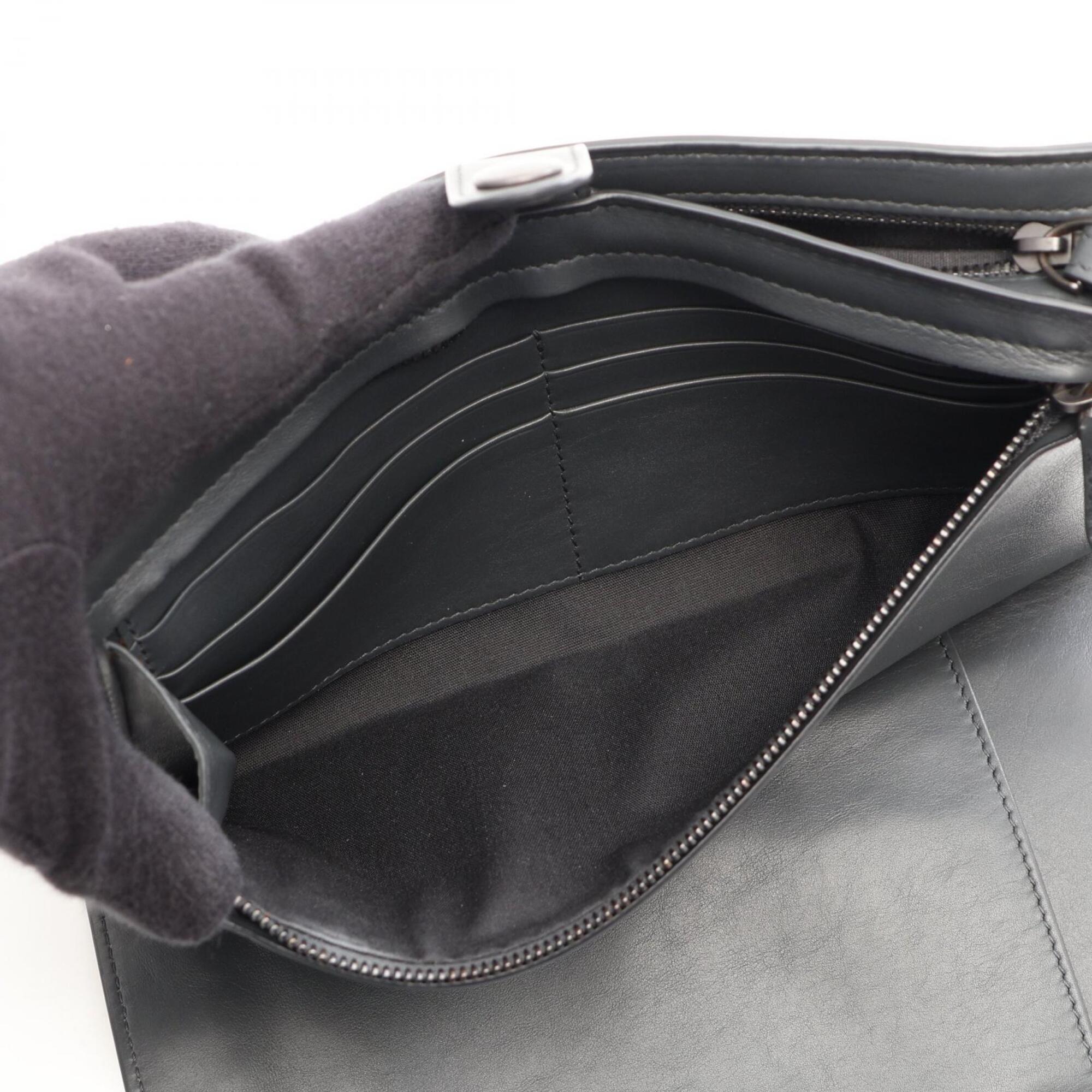 Bottega Veneta Intrecciato Gray Intrecciato Clutch Bag Handbag (Pre-Owned)