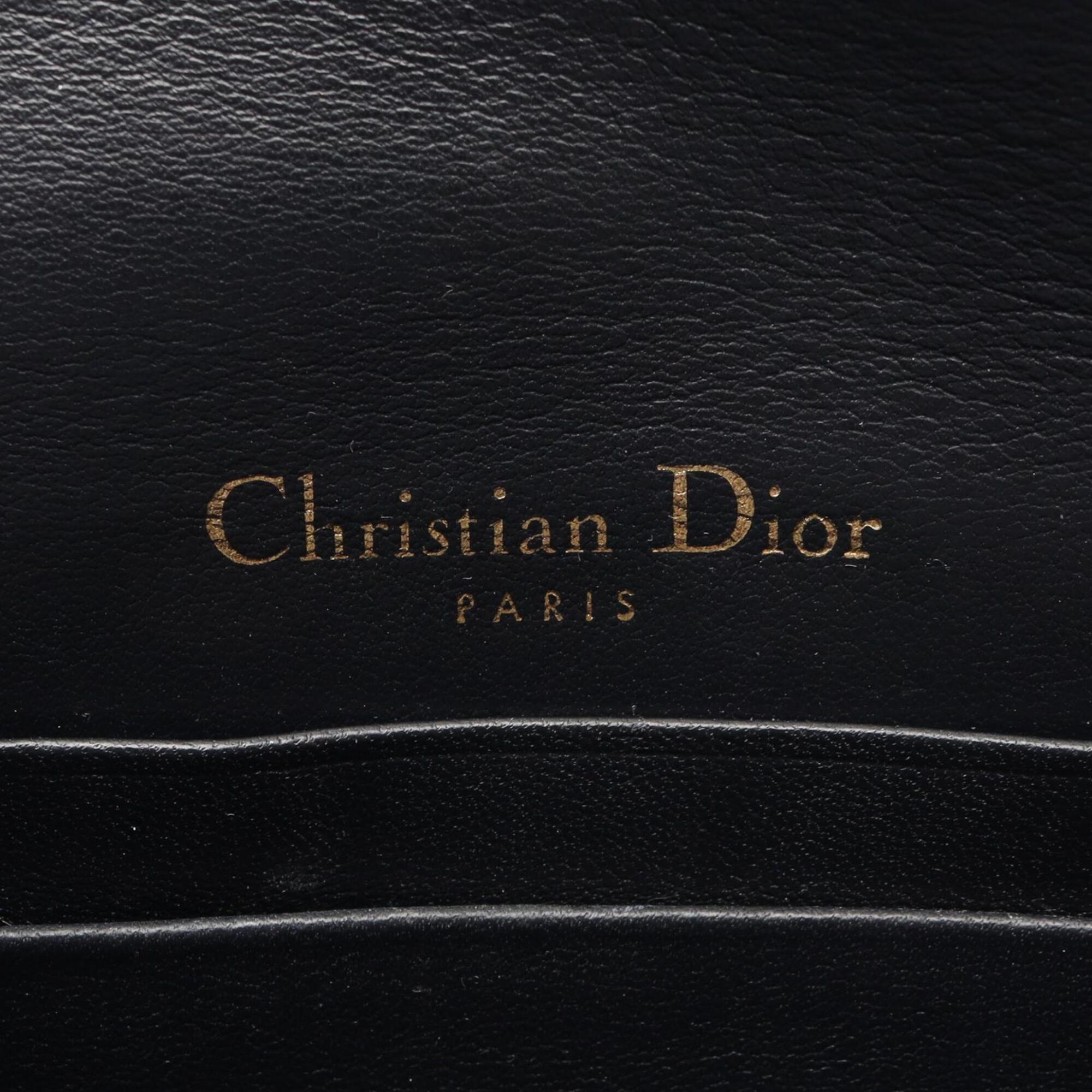 Christian Dior Navy White Canvas Leather Fanny Pack Handbag Shoulder Bag Sling Bag (Pre-Owned)