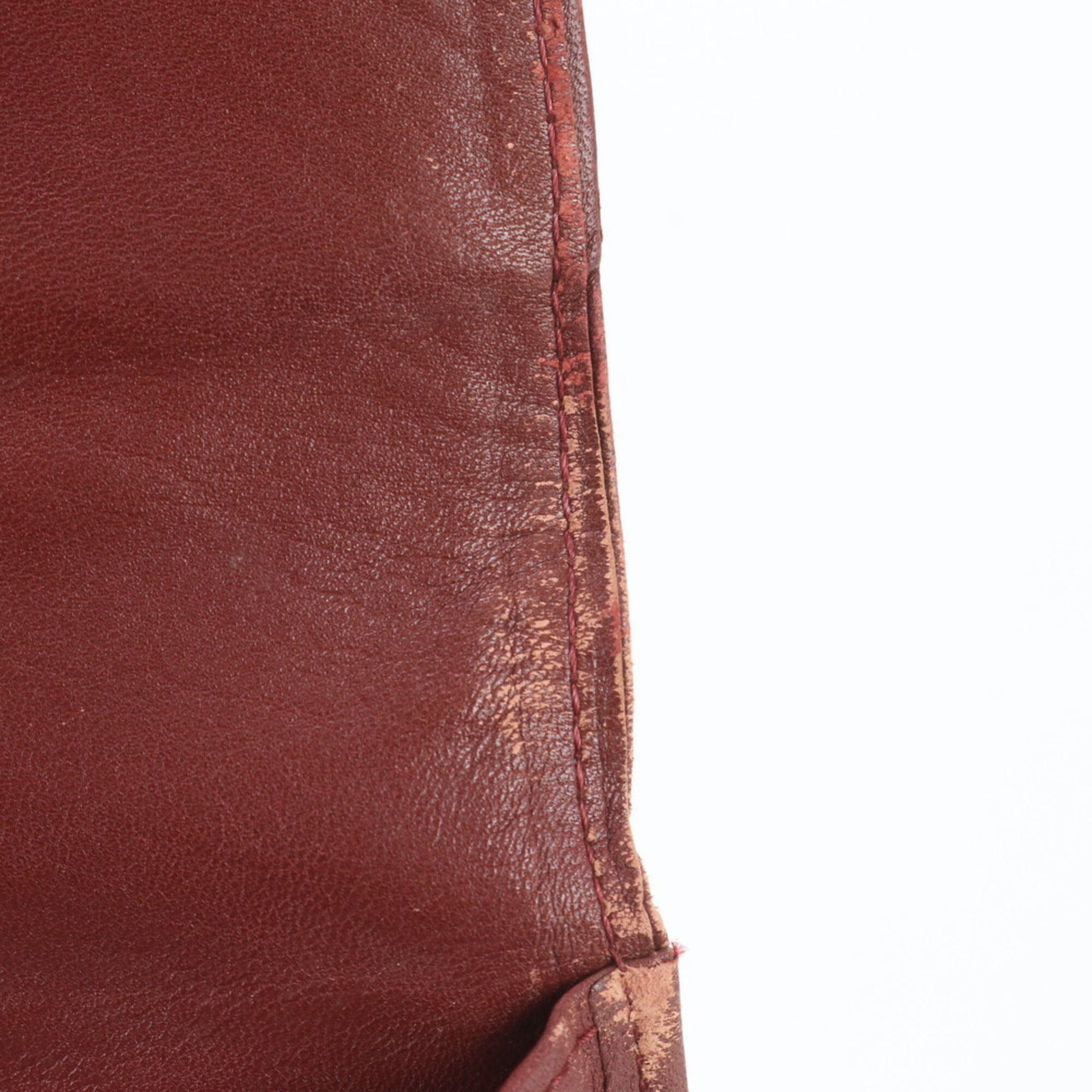 Cartier Wine Red Leather Handbag Shoulder Bag Tote Bag (Pre-Owned)