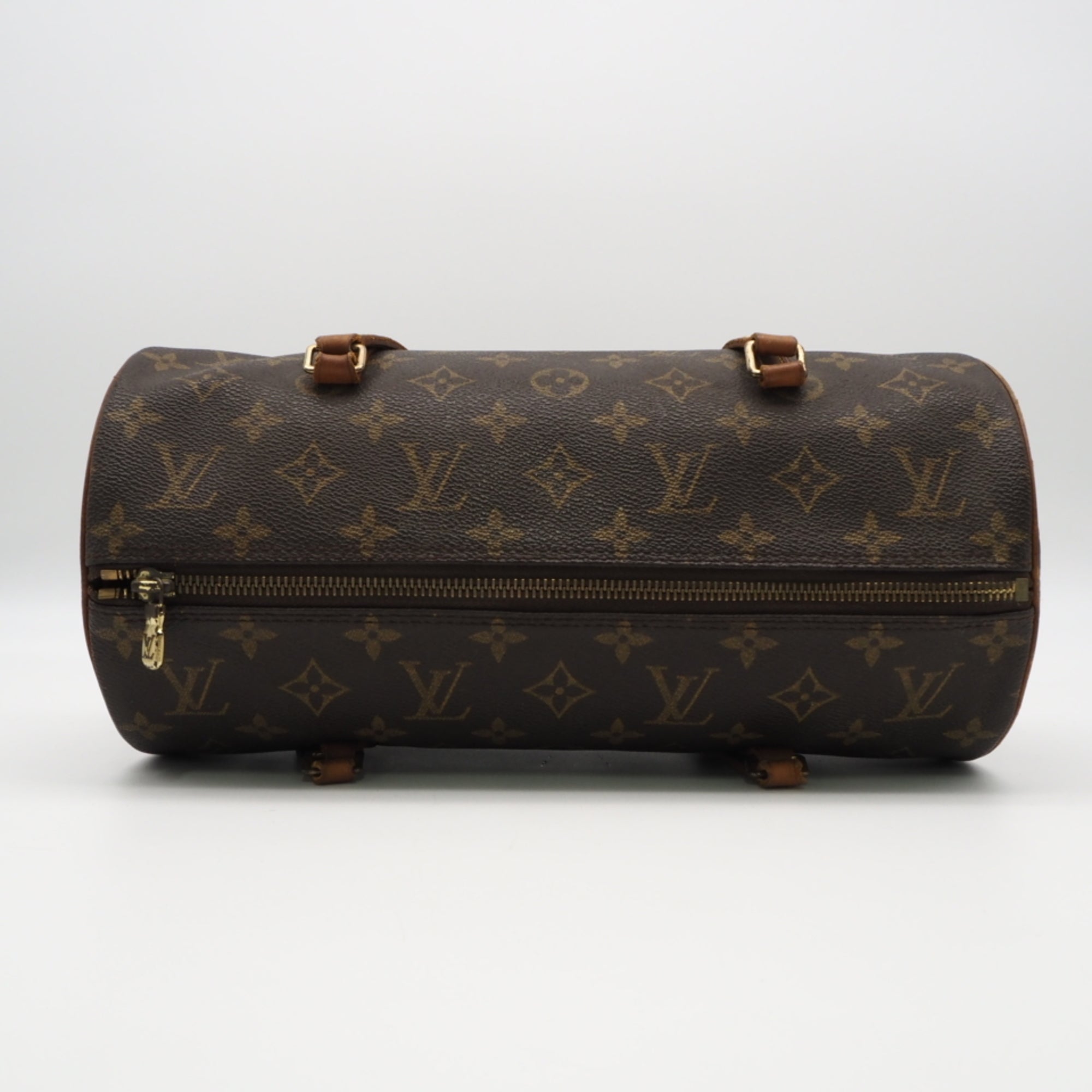 Louis Vuitton Beige Brown Coated Canvas Leather Handbag (Pre-Owned)