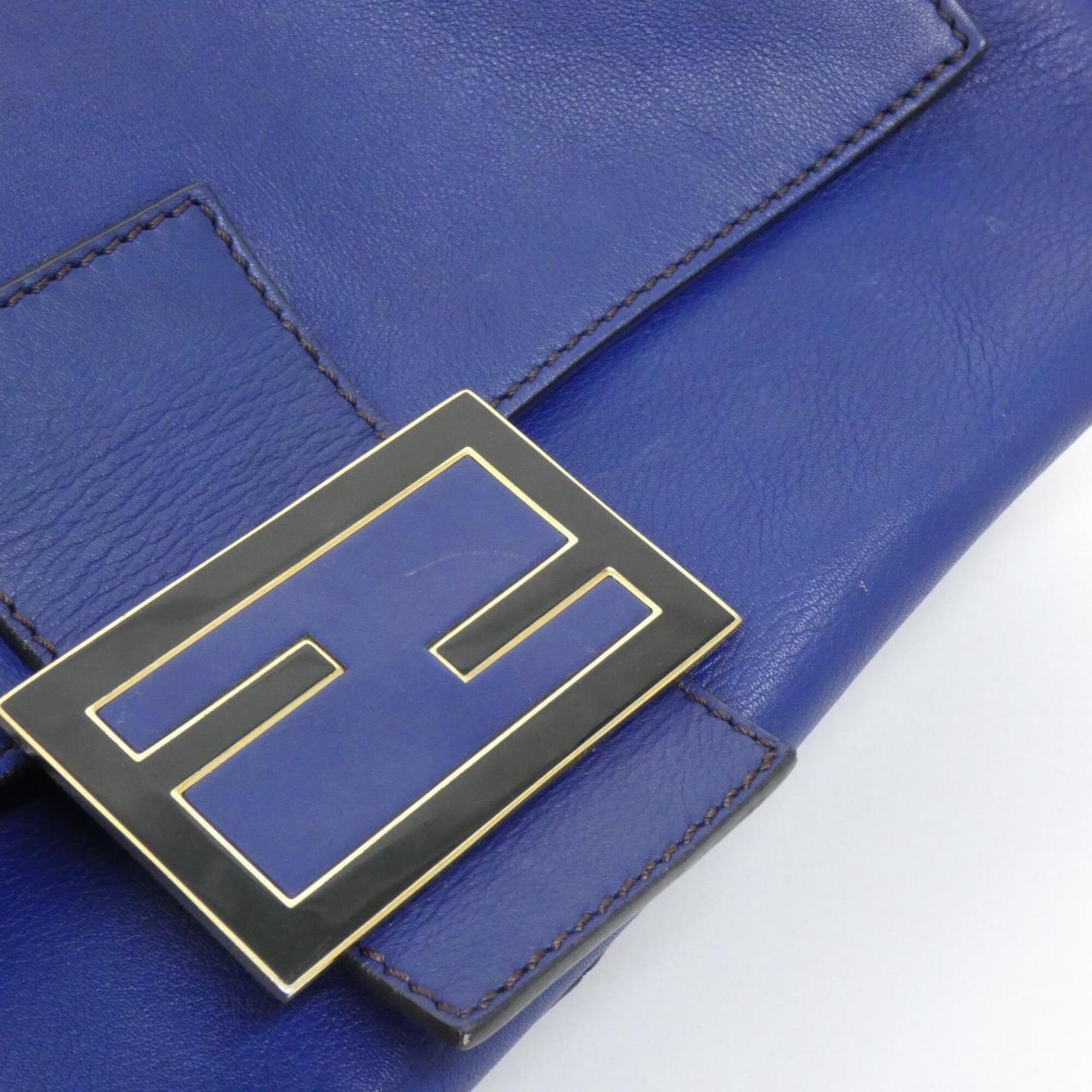 Fendi Blue Leather Shoulder Bag (Pre-Owned)