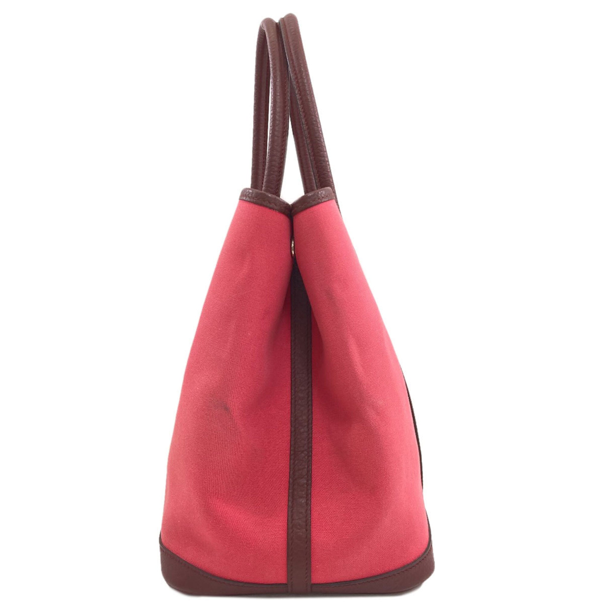 Hermes Pink Toile Officier Handbag (Pre-Owned)