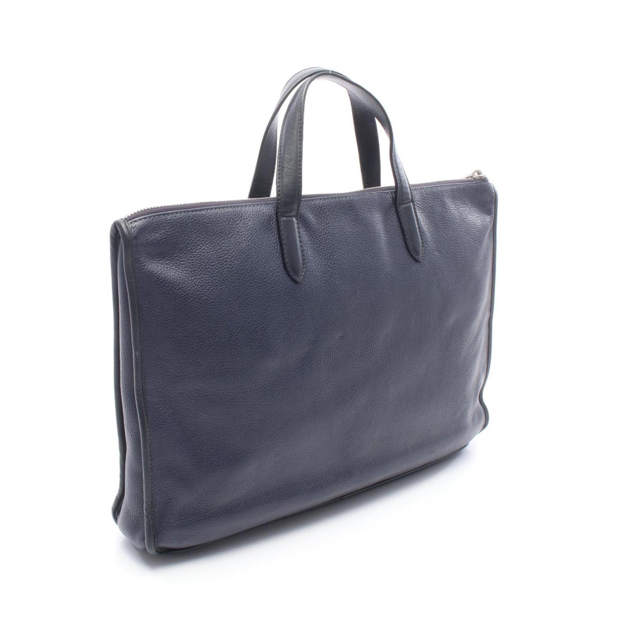 Loewe Black Navy Leather Briefcase Handbag (Pre-Owned)