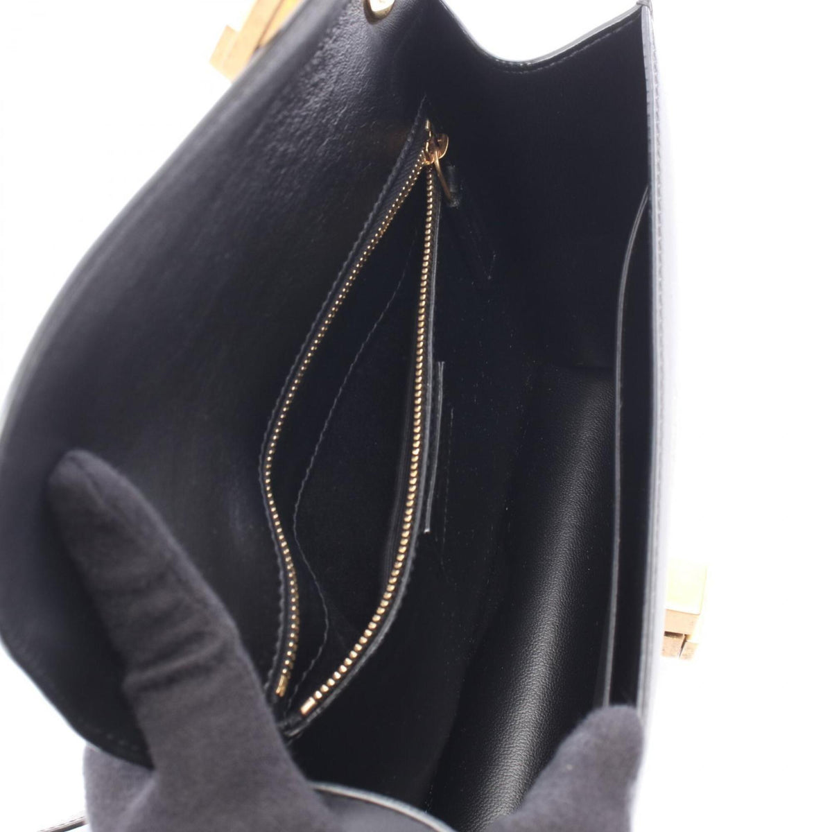 Saint Laurent Black Leather Handbag Shoulder Bag (Pre-Owned)