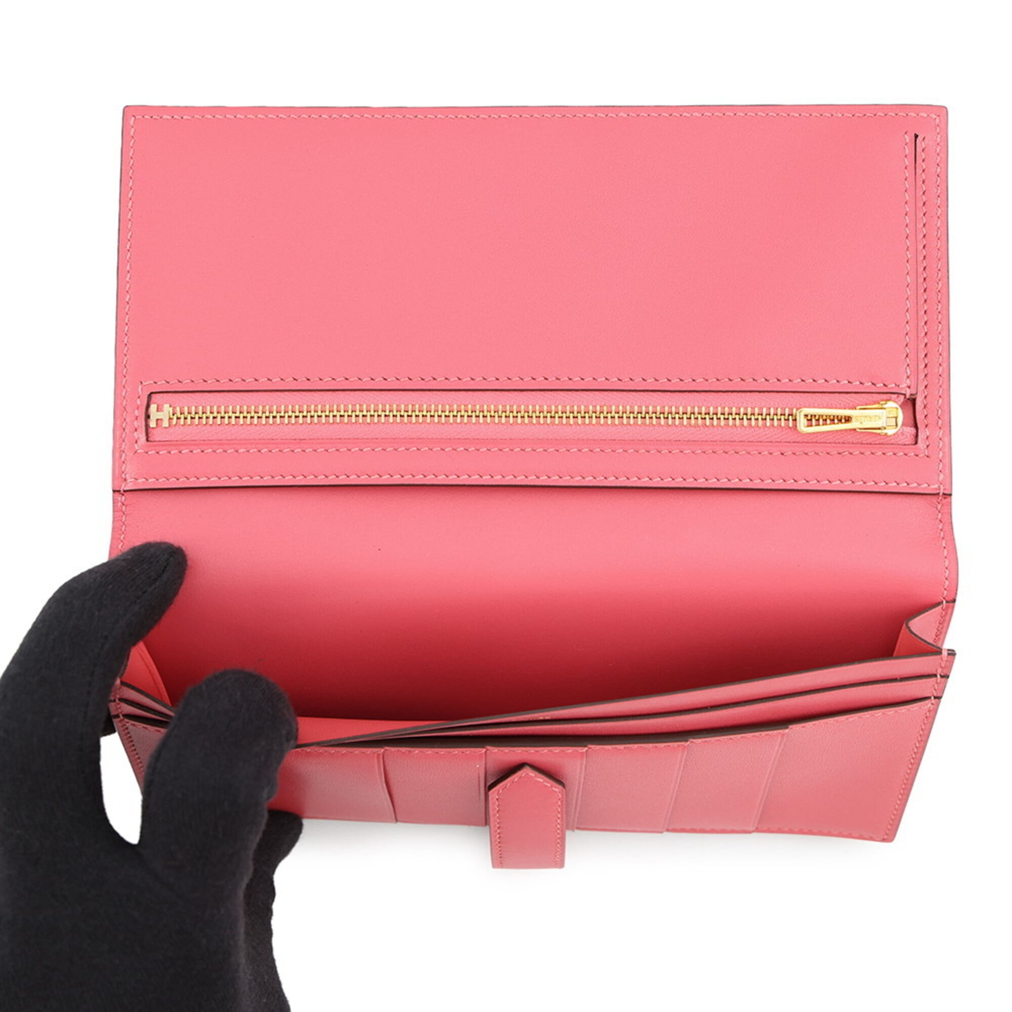 Hermes Tadelakt Leather Long Wallet (Bi-Fold) (Pre-Owned)