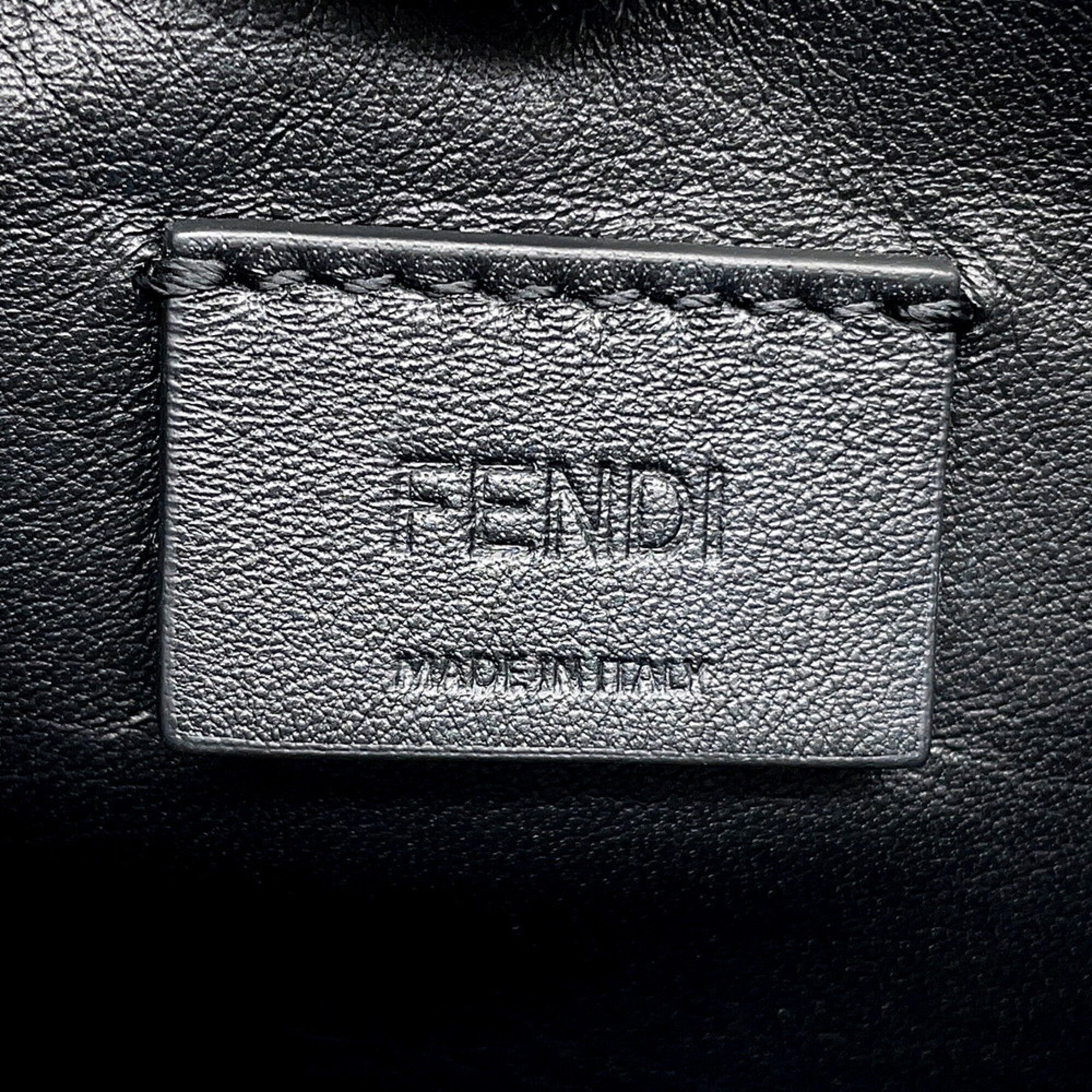 Fendi Black Brown Zucca Handbag Shoulder Bag (Pre-Owned)