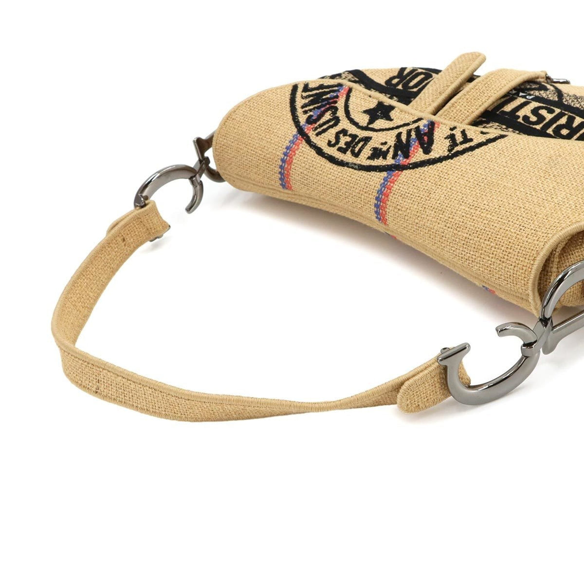 Christian Dior Beige Canvas Handbag Saddle Bag Shoulder Bag (Pre-Owned)