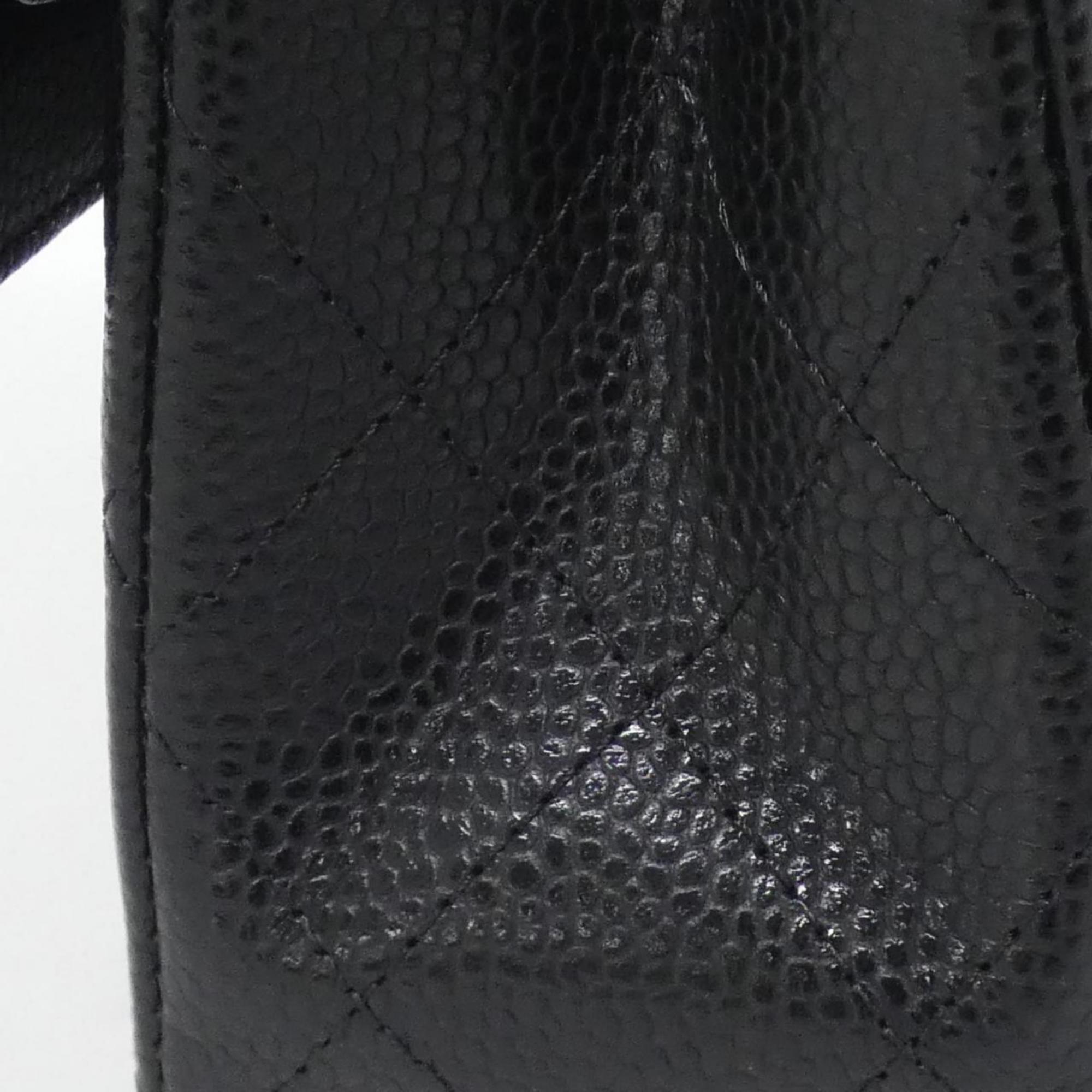 Chanel Black Bordeaux Grained Calfskin Shoulder Bag (Pre-Owned)