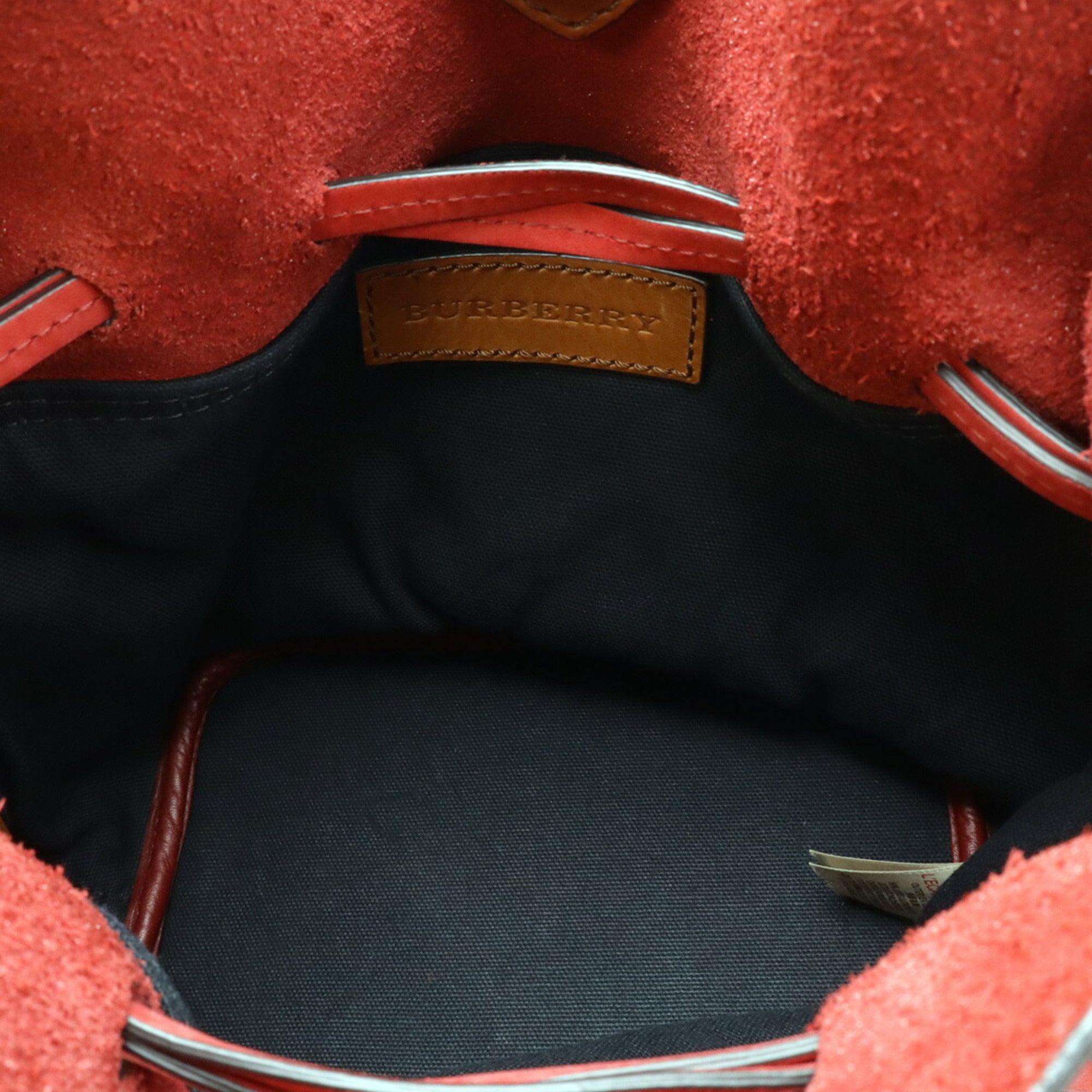 Burberry Brown Red Color Suede Canvas Leather Shoulder Bag (Pre-Owned)