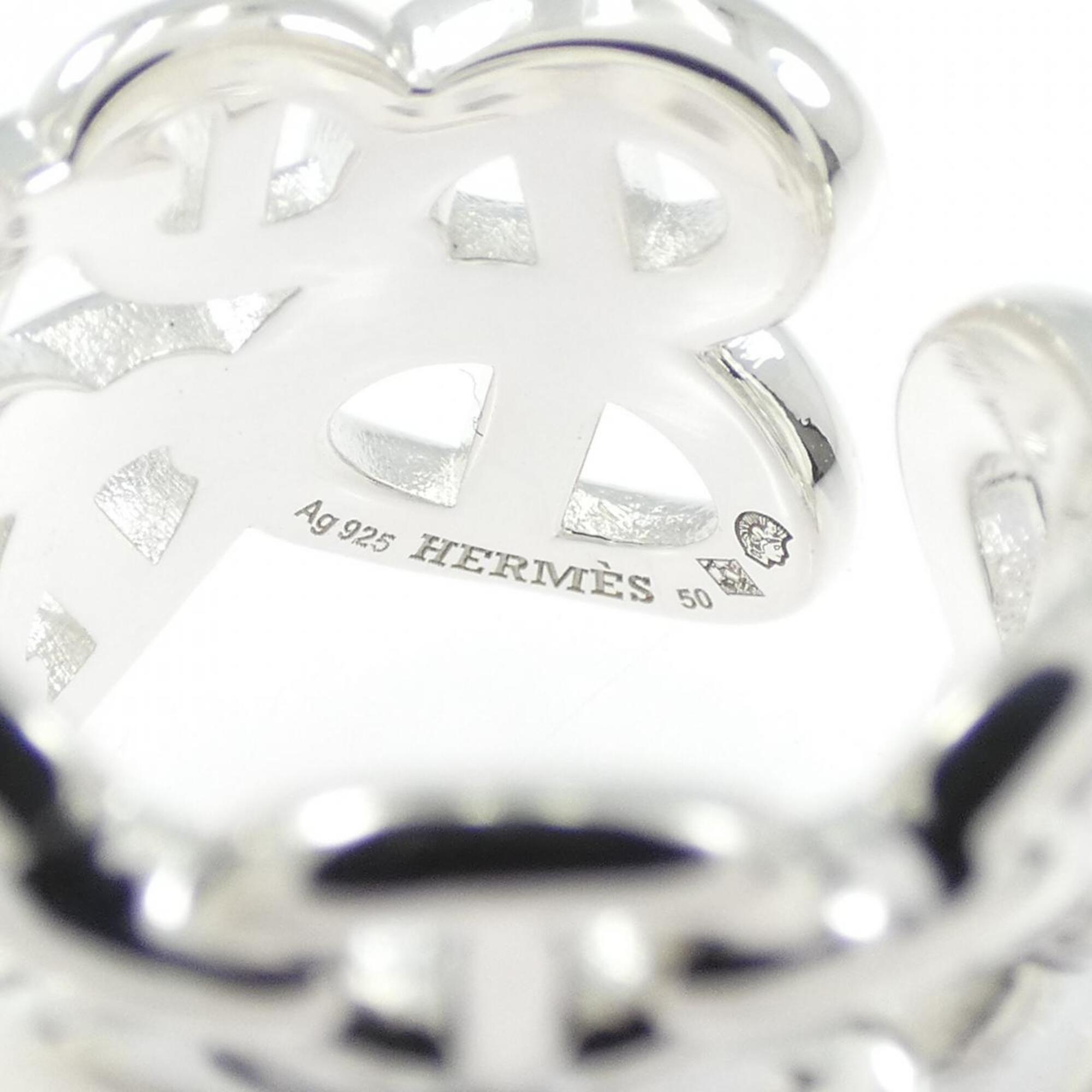 Hermes Silver 925 Band Ring (Pre-Owned)