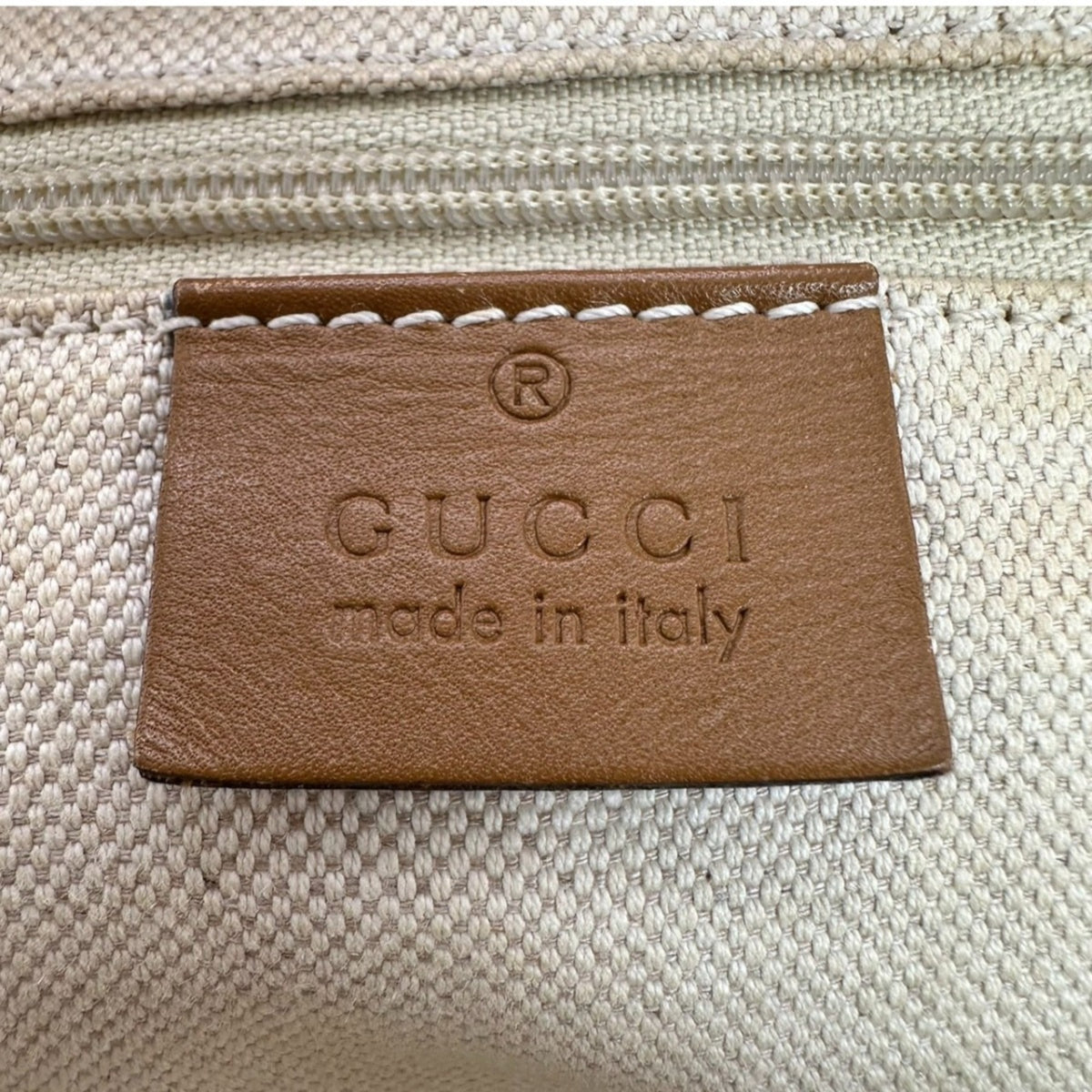 Gucci Beige Brown Canvas Shoulder Bag Tote Bag (Pre-Owned)