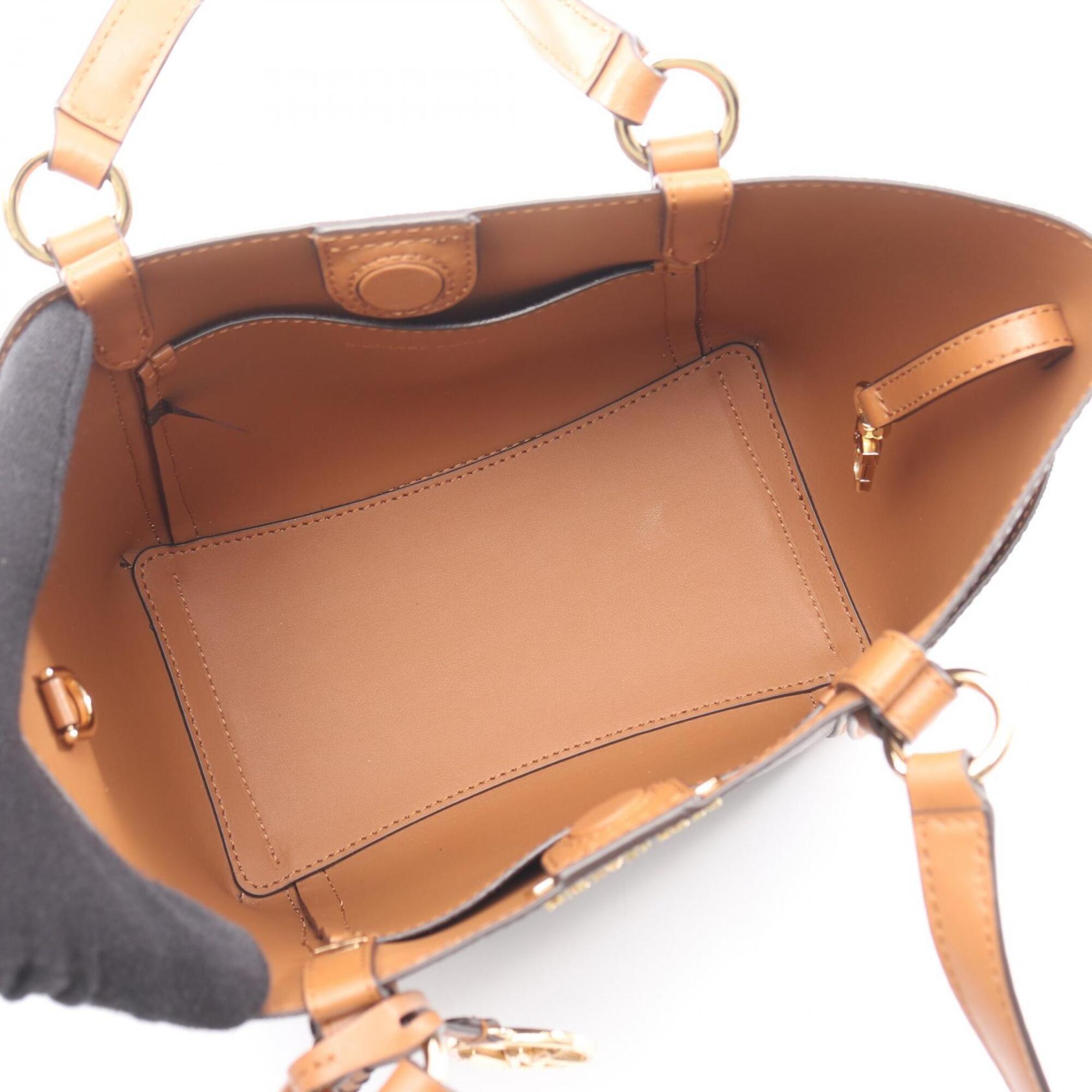 Michael Kors Brown Coated Canvas Leather Handbag (Pre-Owned)