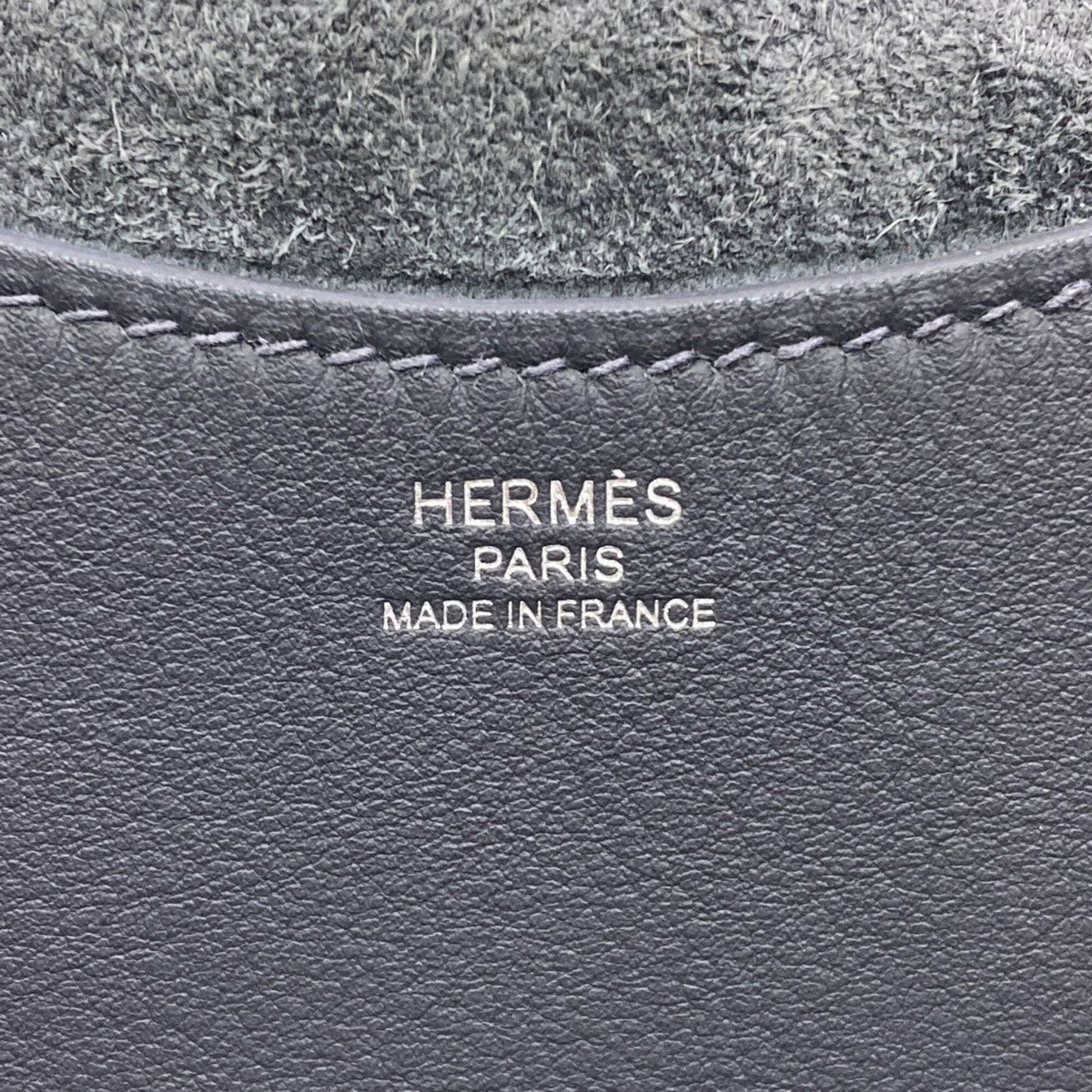 Hermes Gray Taurillon Clemence Leather Handbag (Pre-Owned)