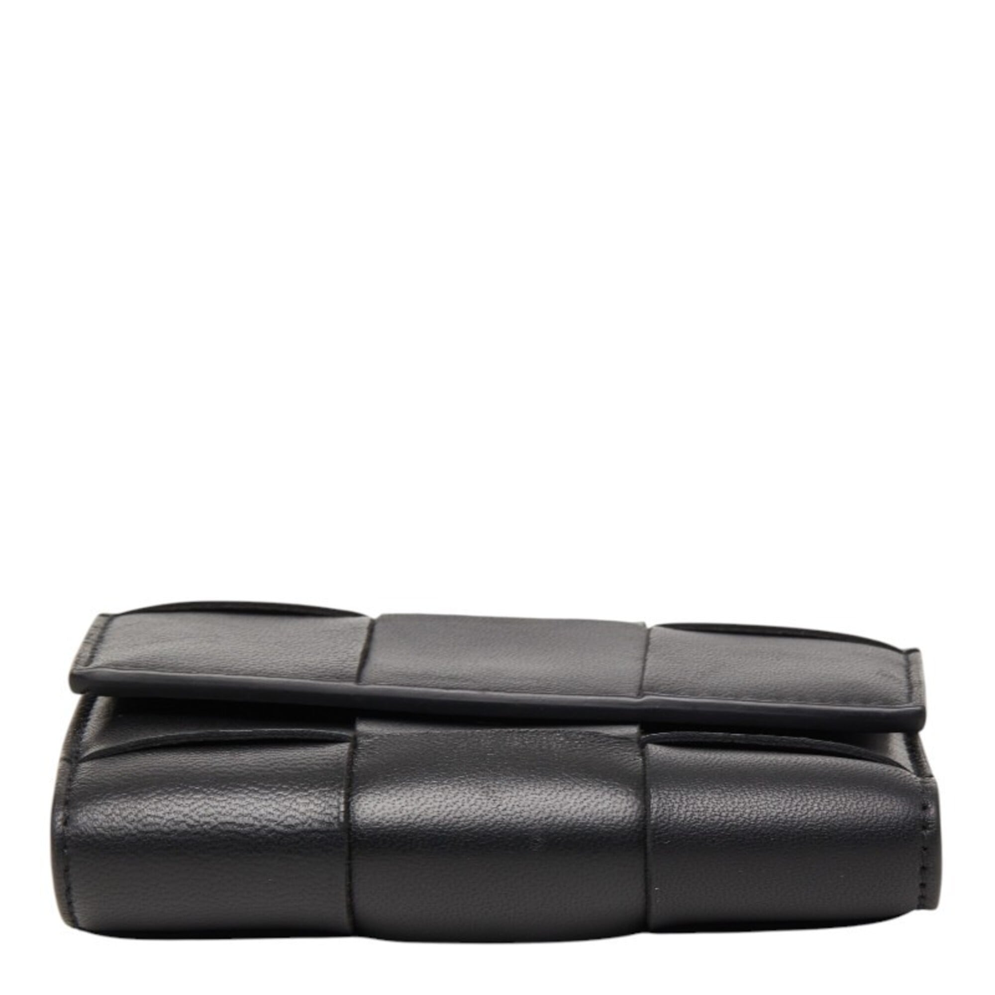 Bottega Veneta Black Leather Wallet (Tri-Fold) (Pre-Owned)
