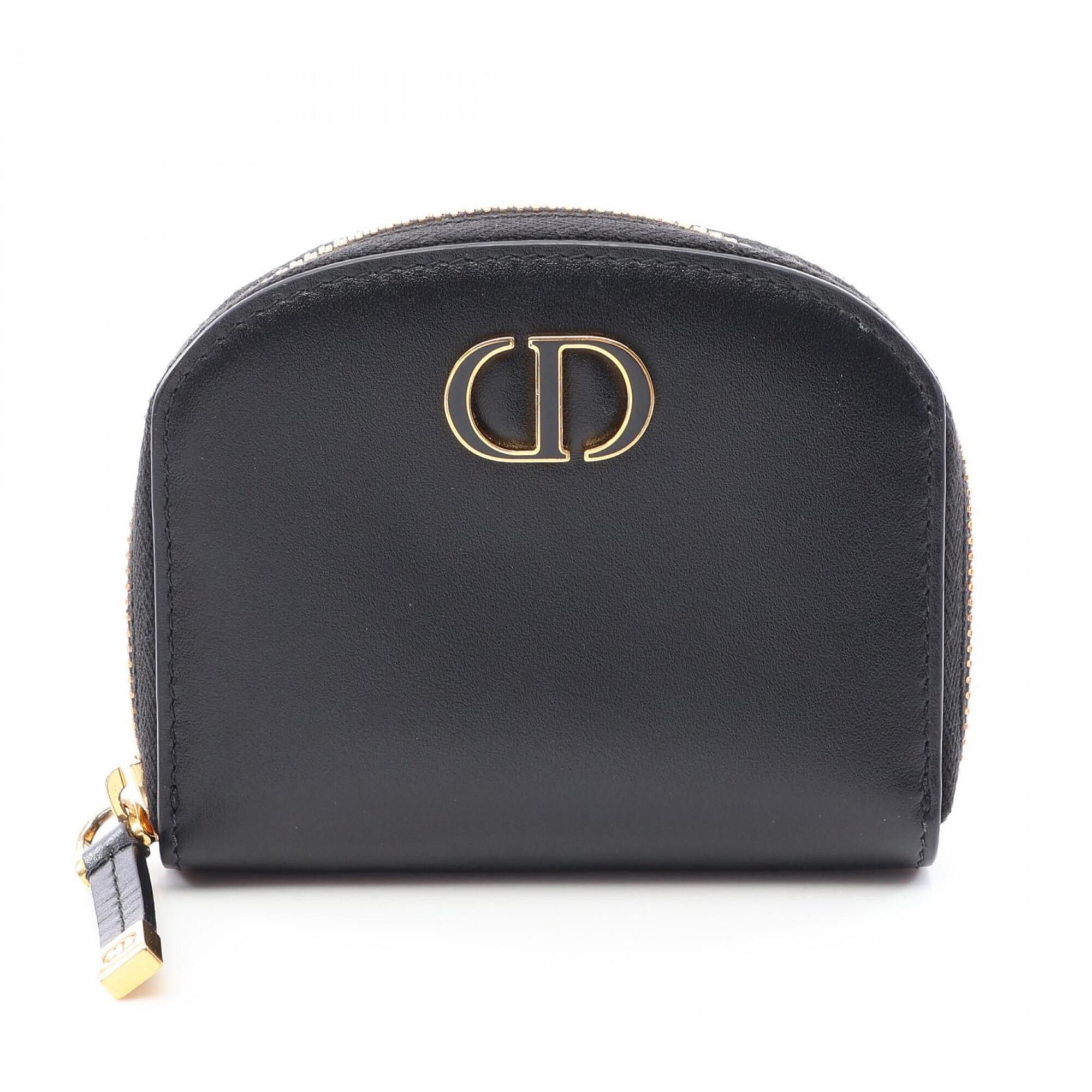 Christian Dior Black Leather Coin Purse/Coin Case (Pre-Owned)