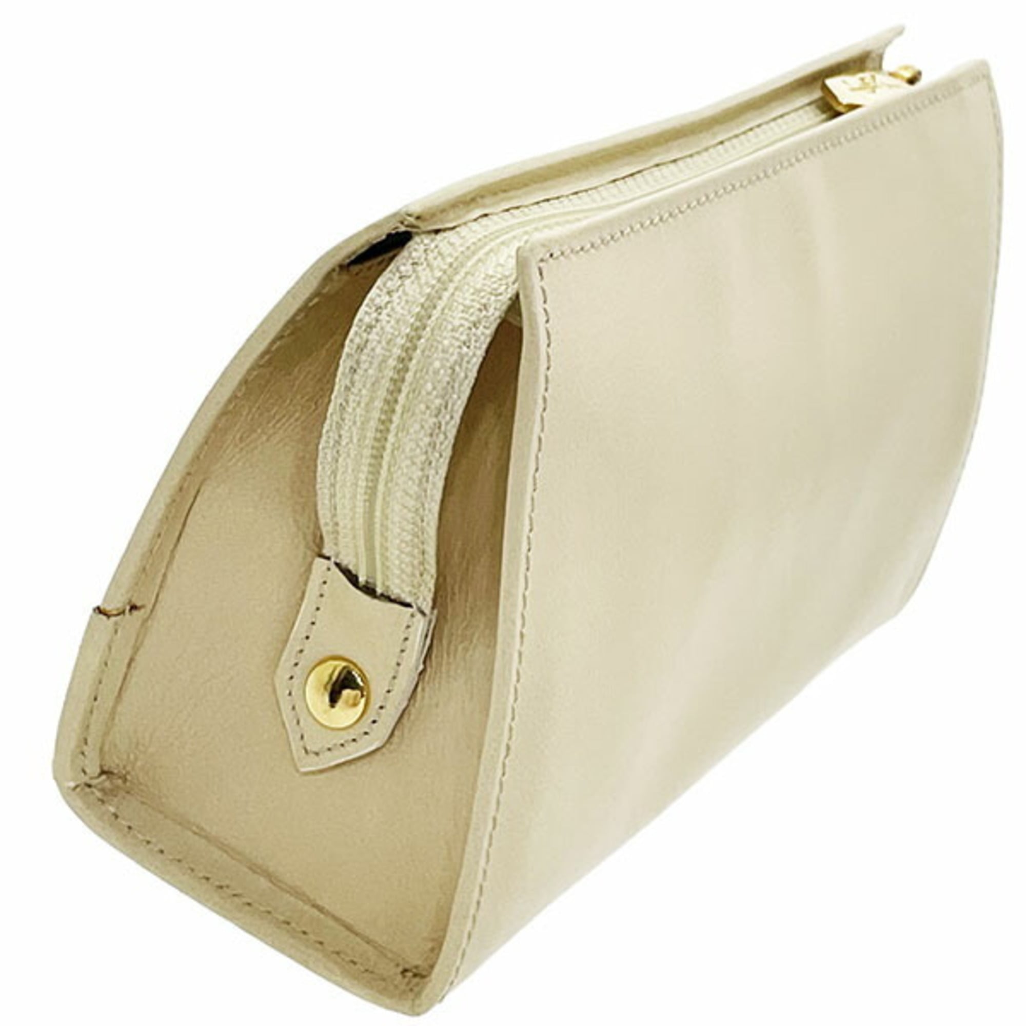 Yves Saint Laurent Cream Leather Pouch (Pre-Owned)