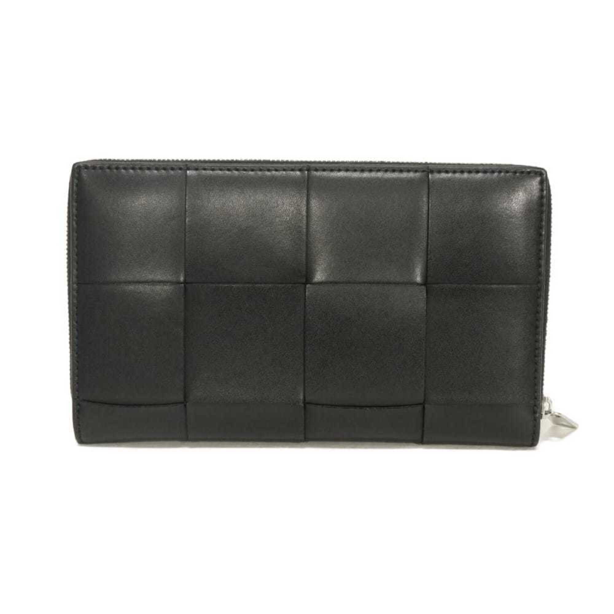 Bottega Veneta Black Intrecciato Long Wallet (Bi-Fold) (Pre-Owned)