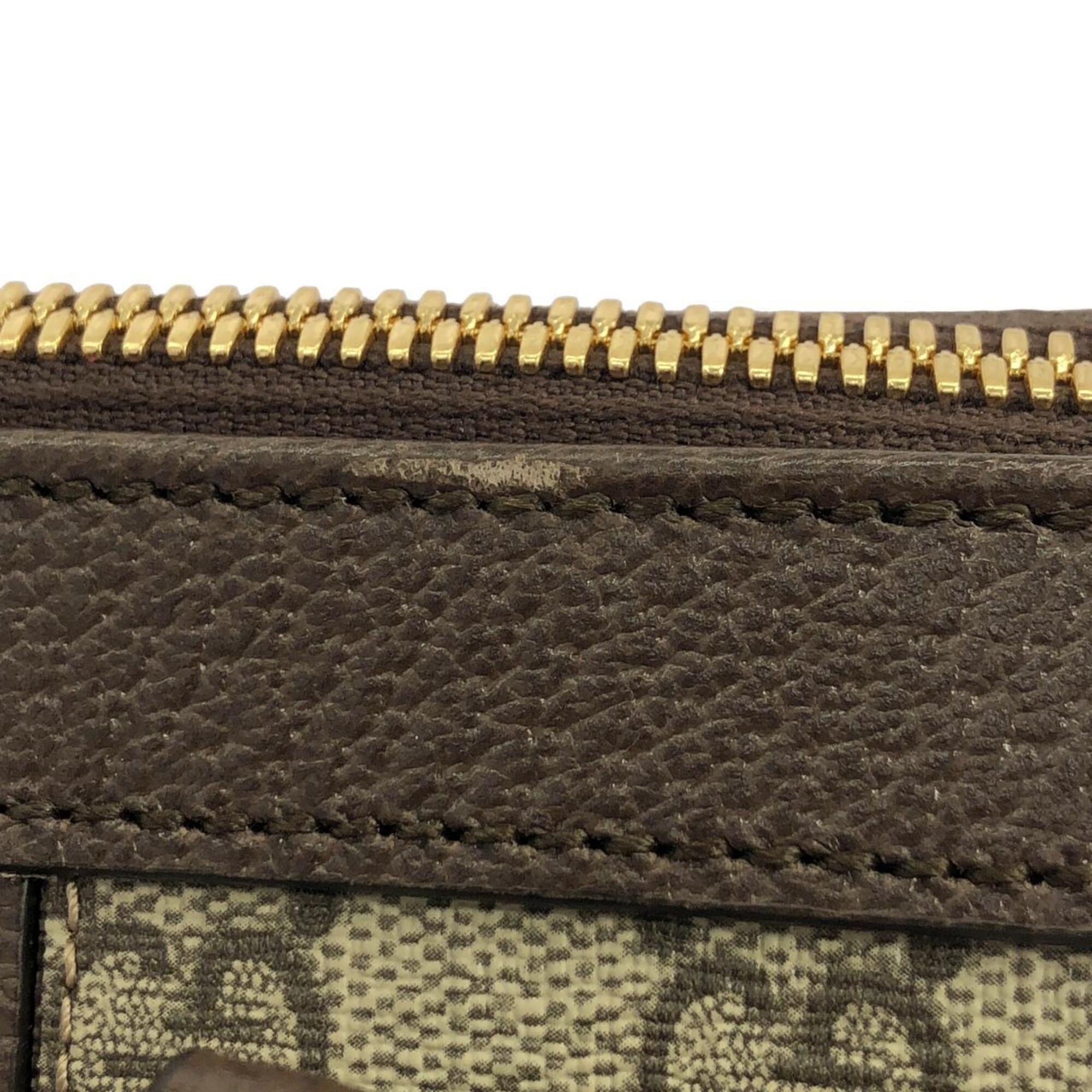Gucci Beige Brown Gg Supreme Leather Handbag (Pre-Owned)