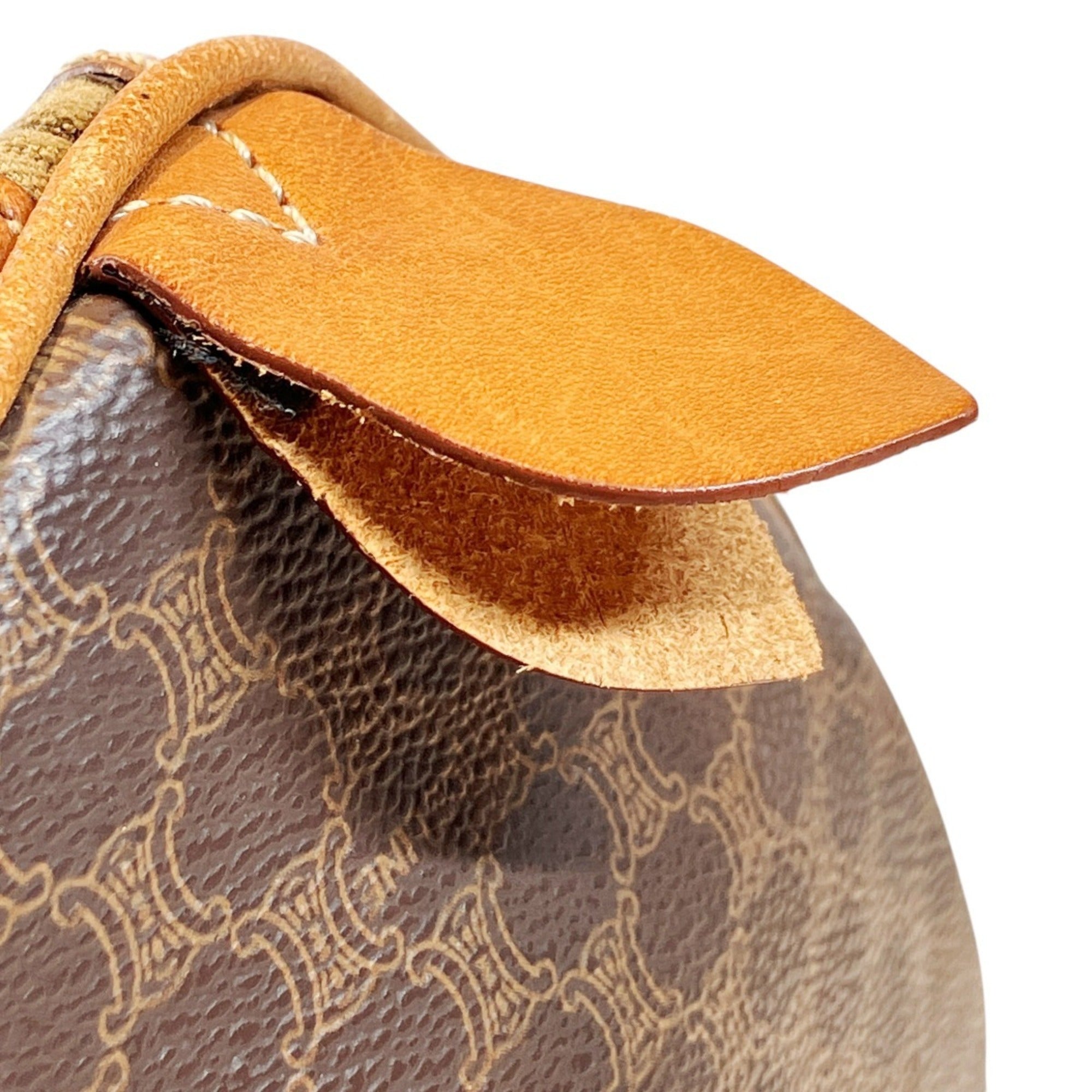 Celine Macadam Brown Coated Canvas Boston Bag (Pre-Owned)