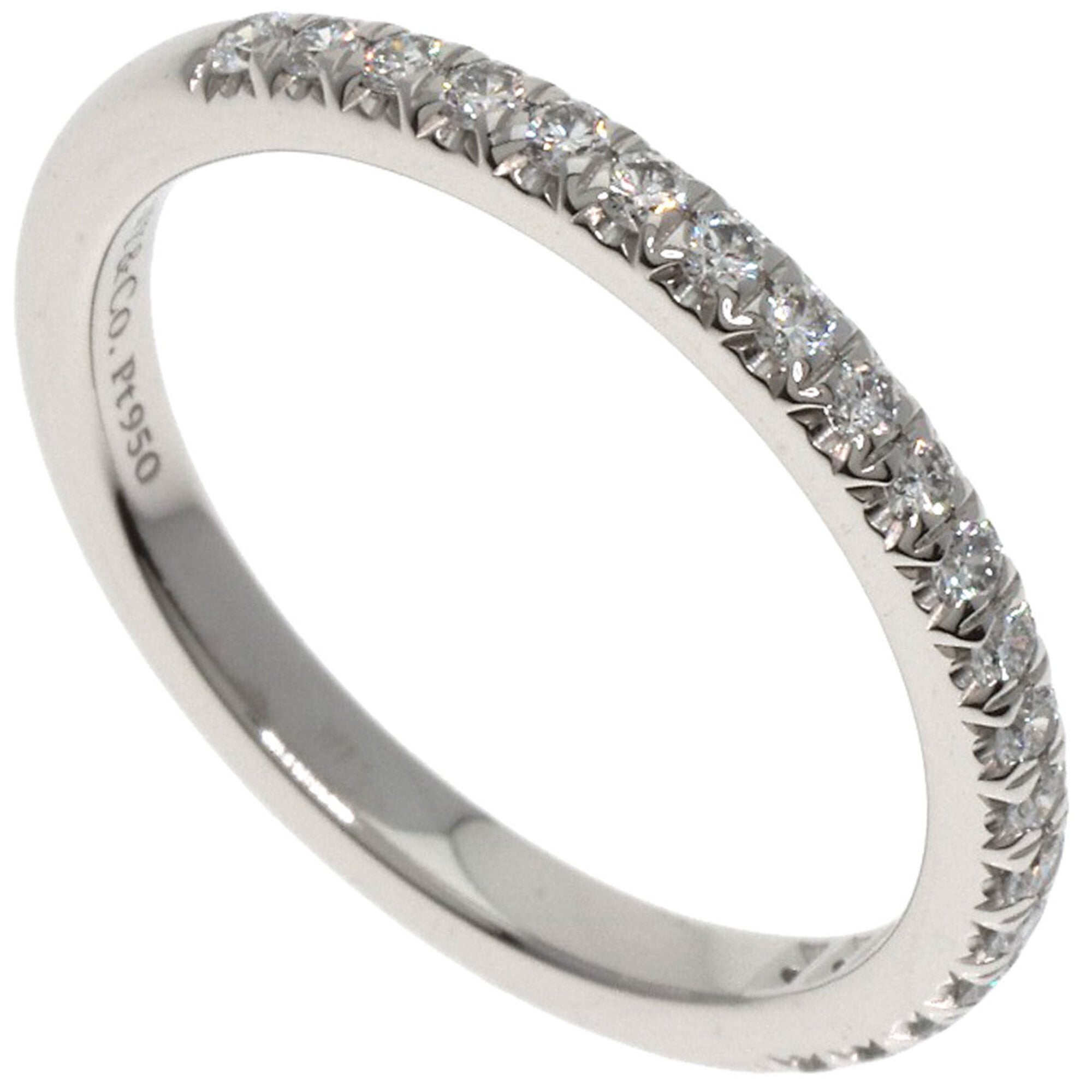 Tiffany Platinum Platinum 950 Band Ring (Pre-Owned)