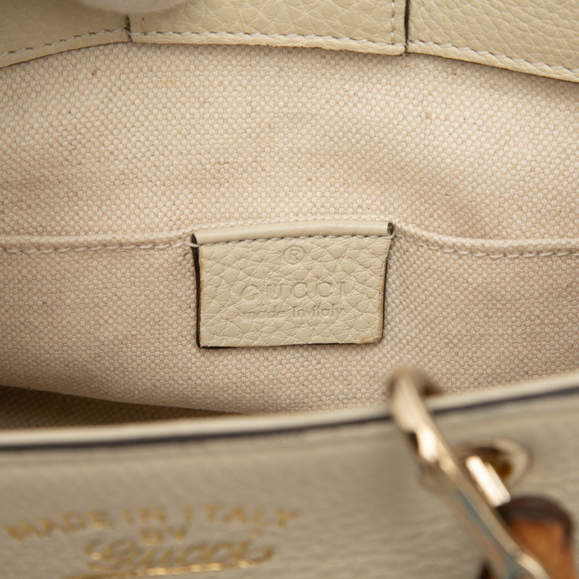 Gucci Ivory White Leather Handbag Shoulder Bag (Pre-Owned)