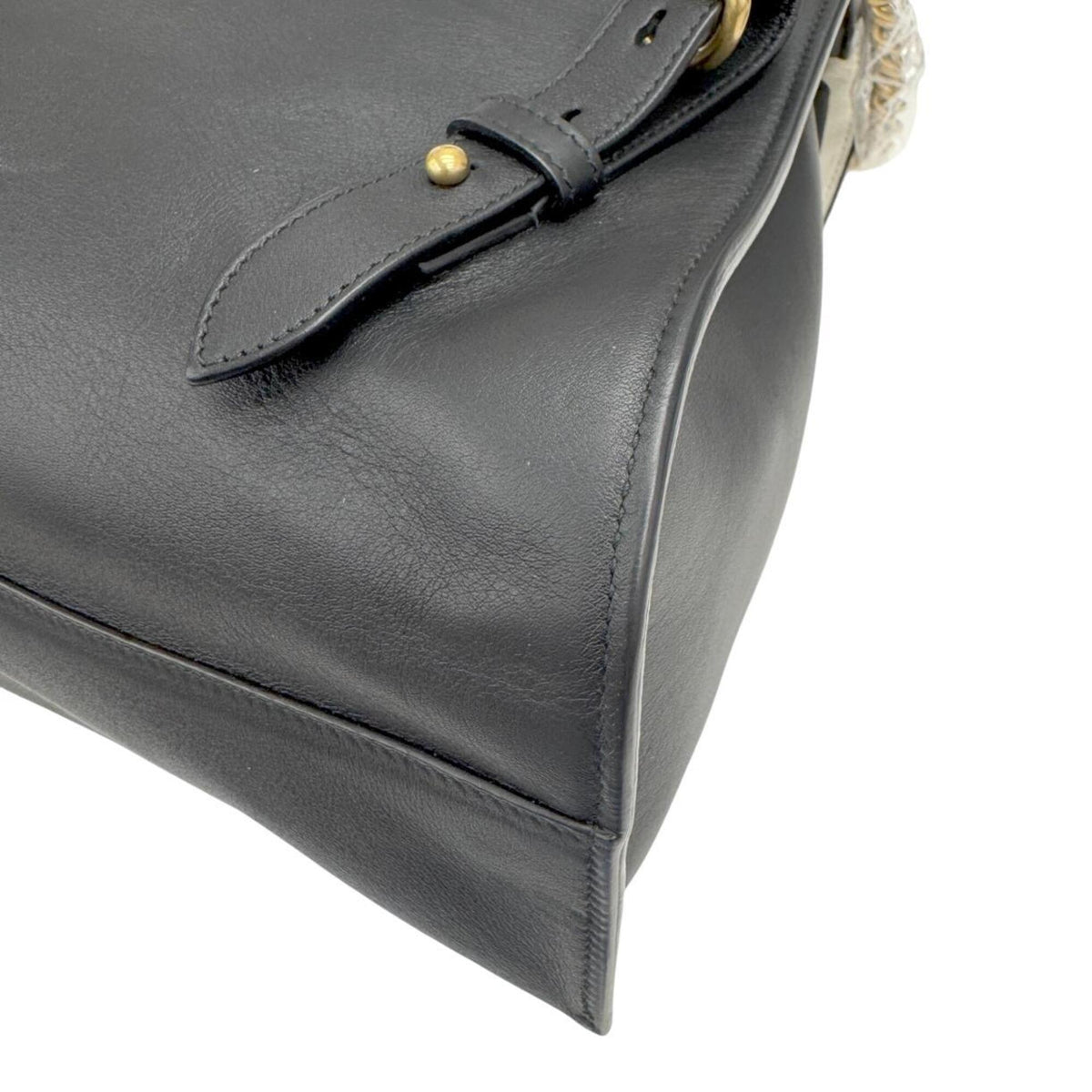 Gucci Black Gold White Leather Metal Backpack (Pre-Owned)