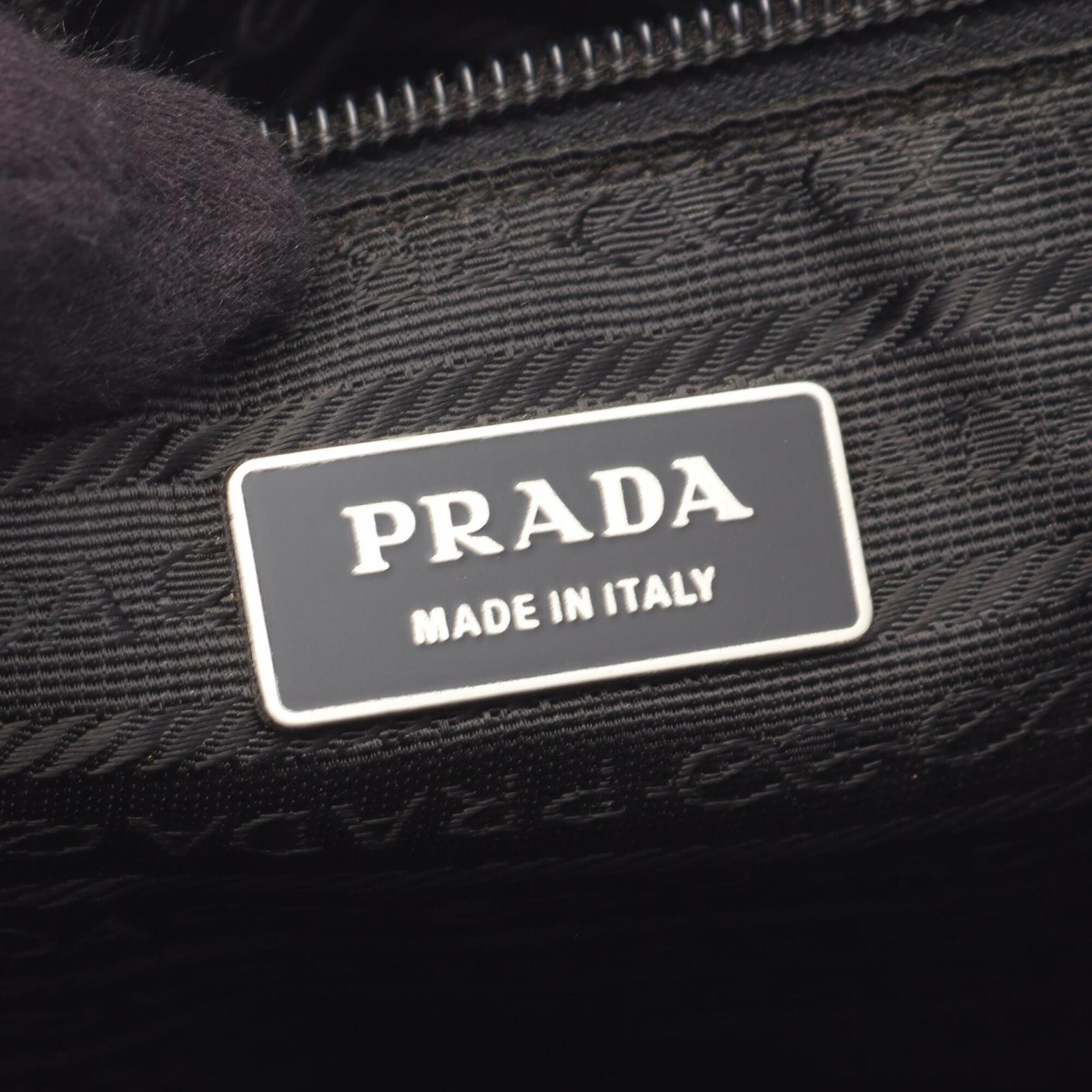 Prada Black Nylon Saffiano Triangle Messenger Bag Shoulder Bag (Pre-Owned)