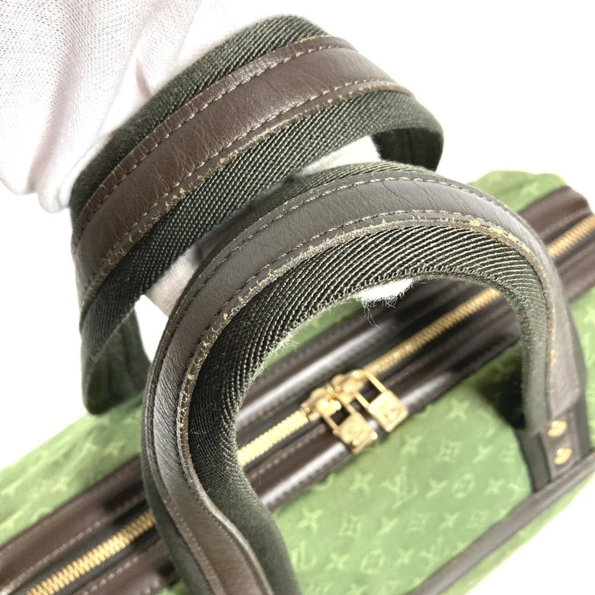 Louis Vuitton Khaki Monogram Mini Canvas Boston Bag Handbag Shoulder Bag (Pre-Owned)