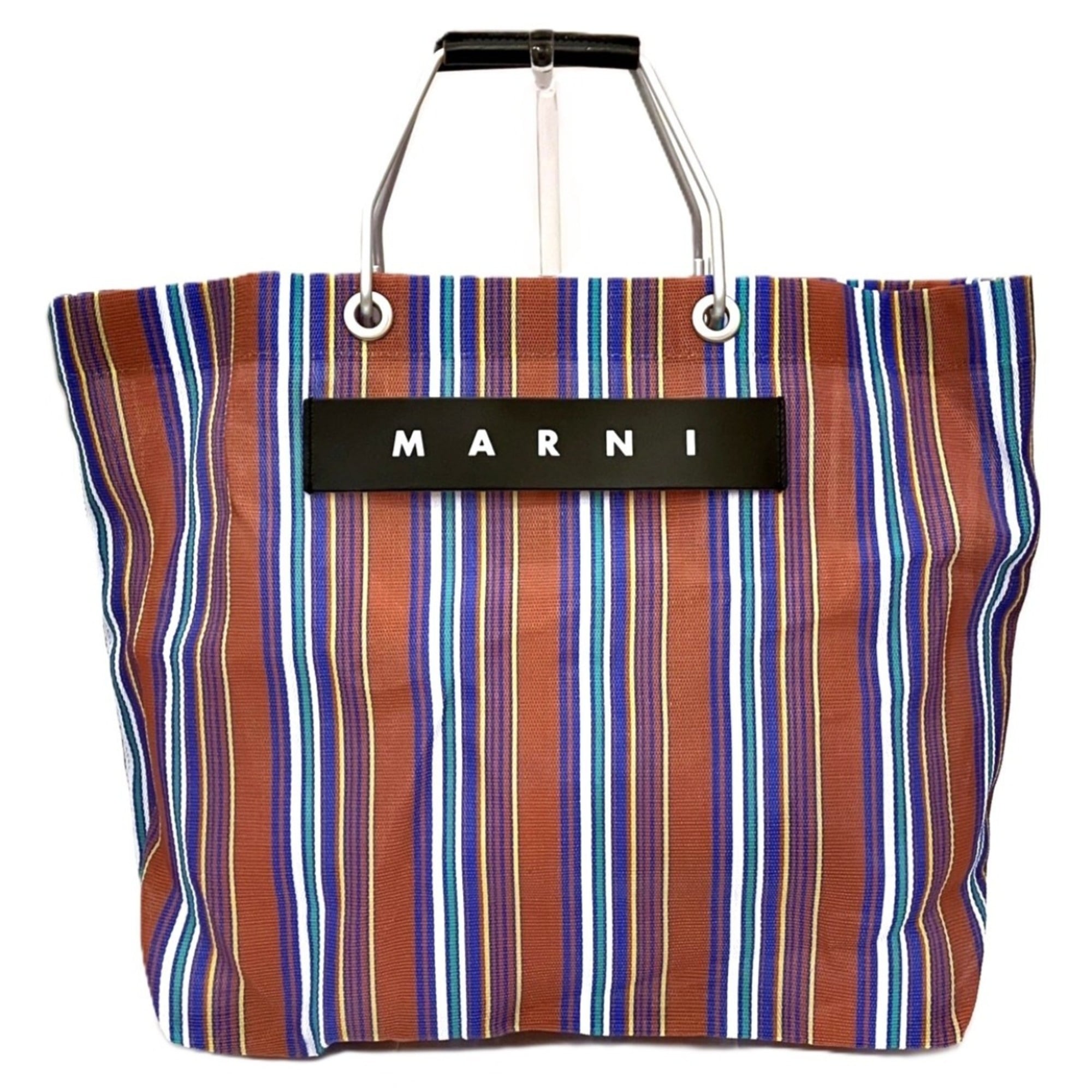 Marni Brown Nylon Leather Tote Bag (Pre-Owned)