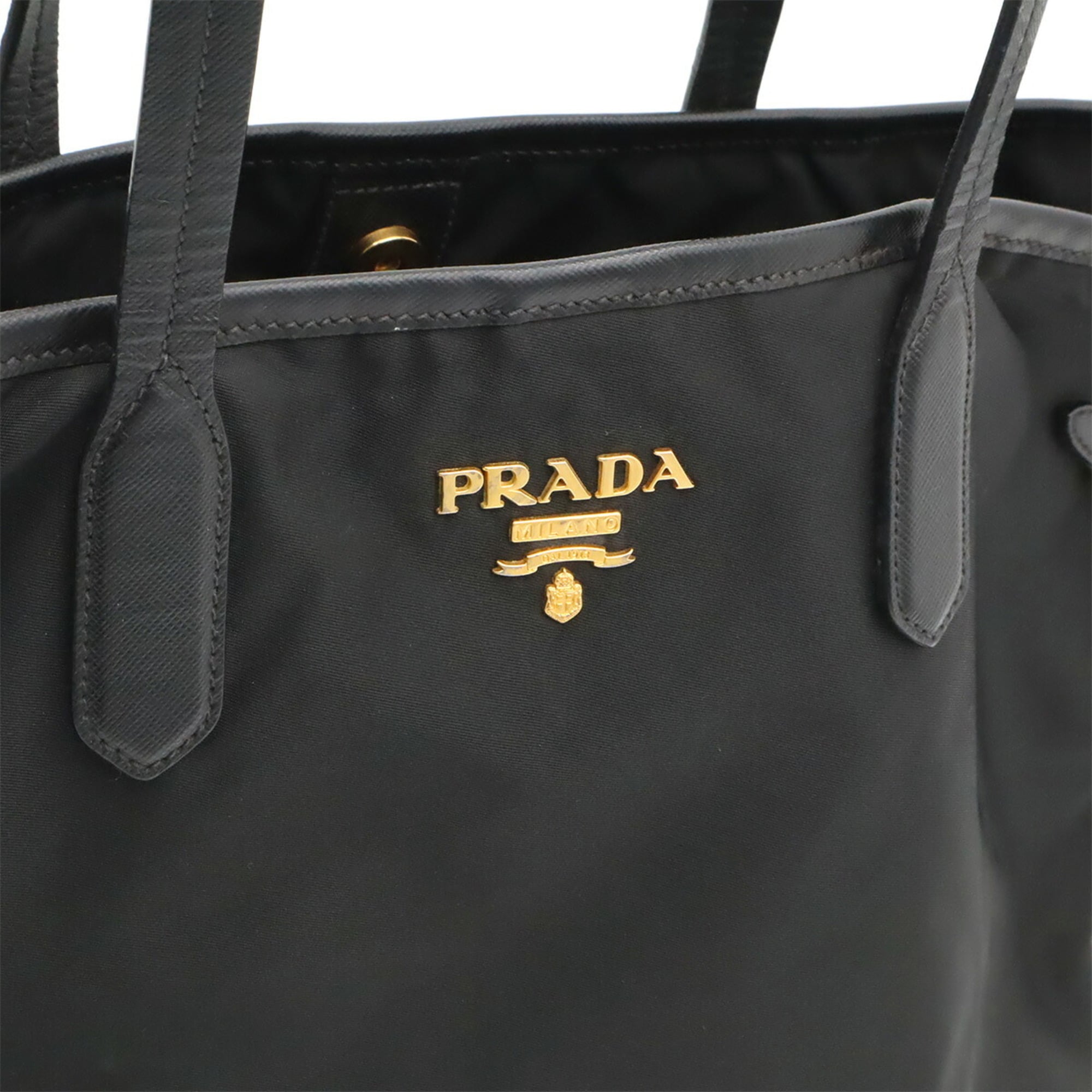 Prada Black Nero Nylon Shoulder Bag Tote Bag (Pre-Owned)