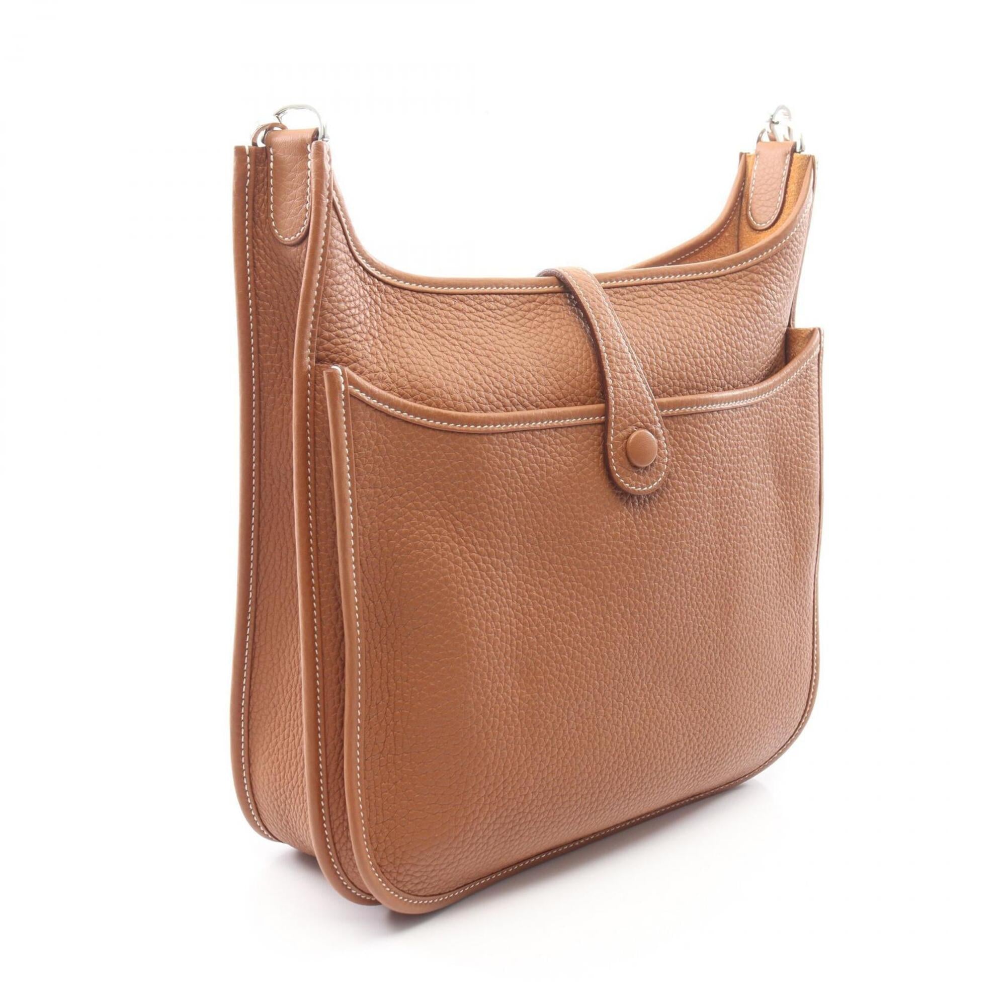 Hermes Brown Taurillon Clemence Leather Handbag Shoulder Bag (Pre-Owned)