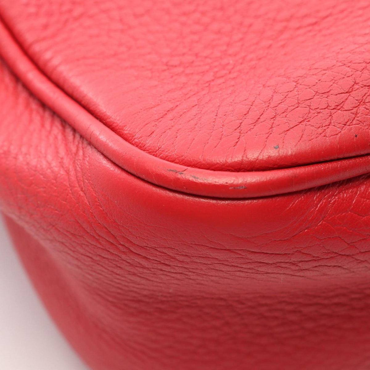 Gucci Red Color Leather Handbag Shoulder Bag (Pre-Owned)