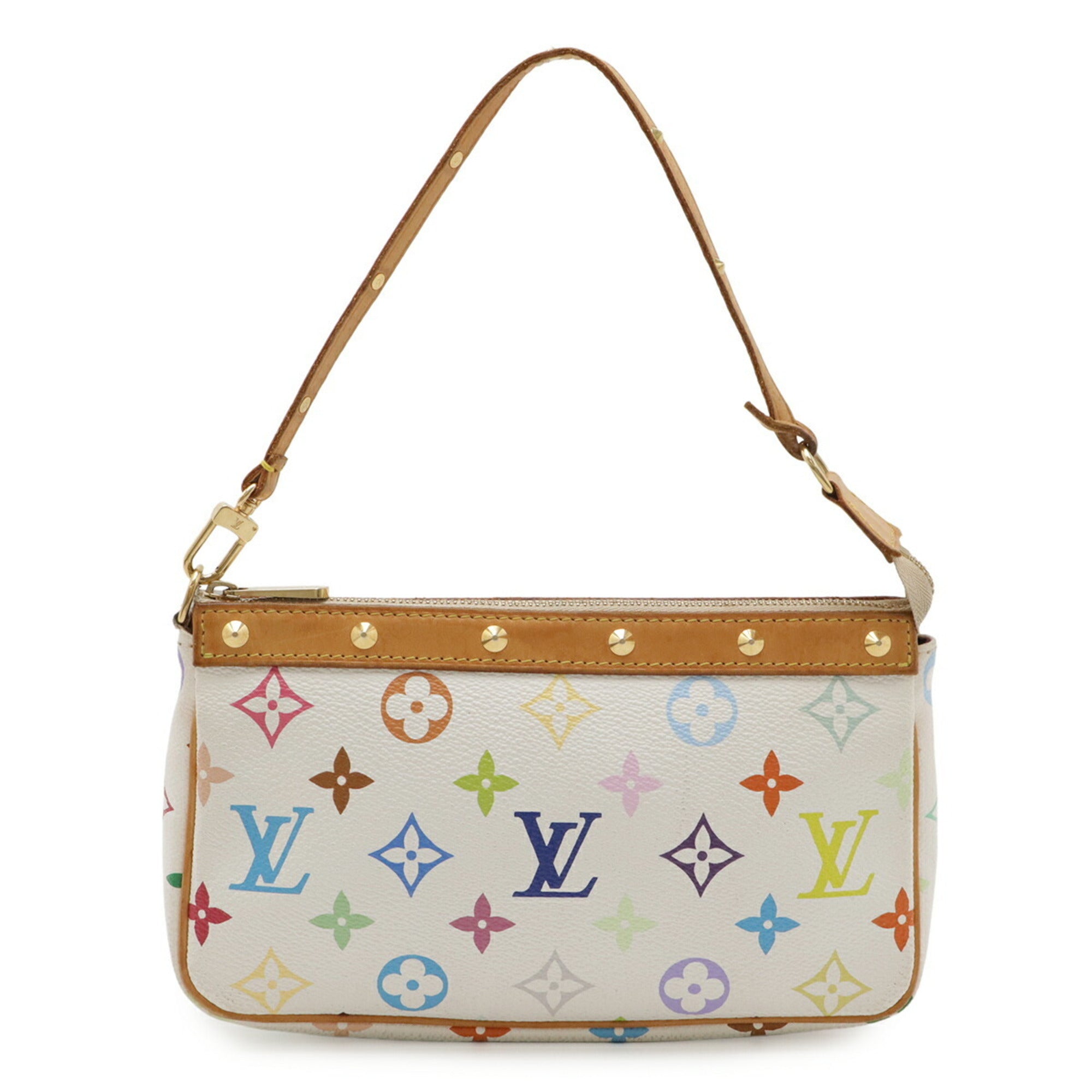 Louis Vuitton Blanc Monogram Canvas Pvc Coated Canvas Handbag Pochette Pouch (Pre-Owned)