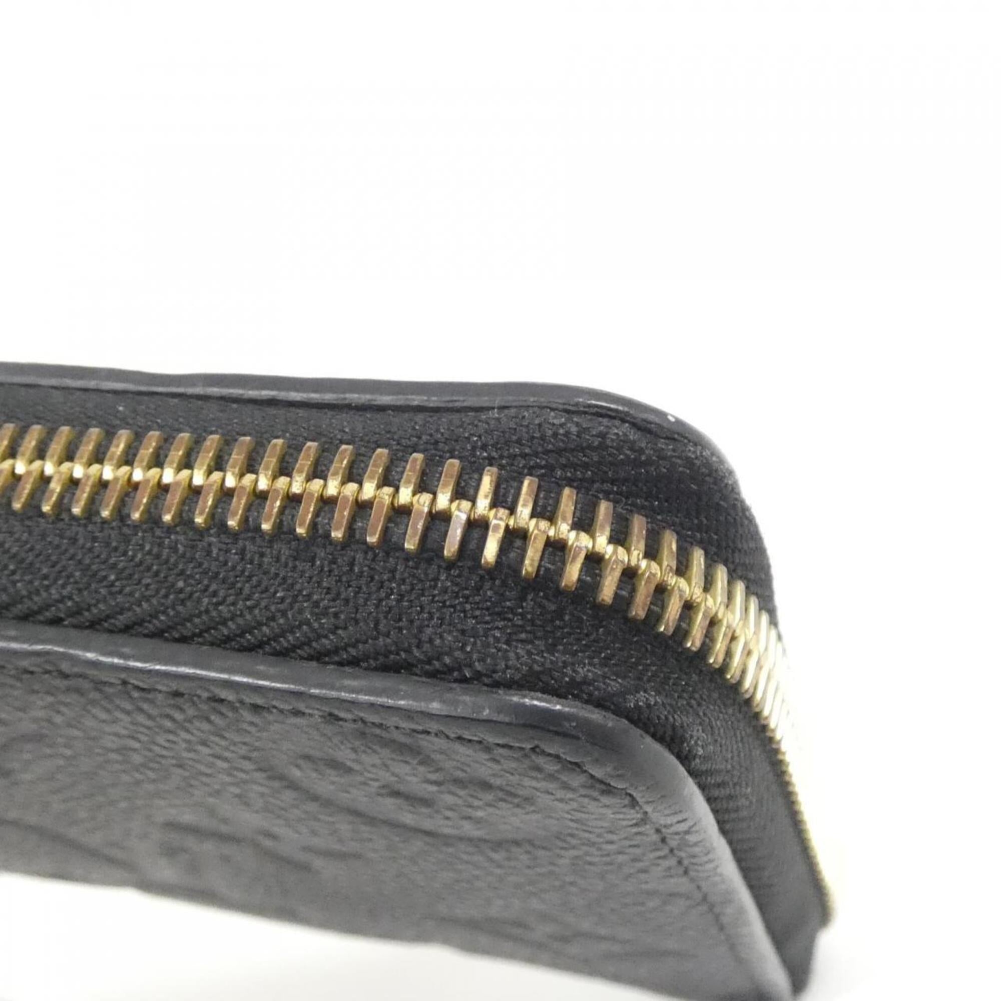Louis Vuitton Black Leather Long Wallet (Bi-Fold) (Pre-Owned)