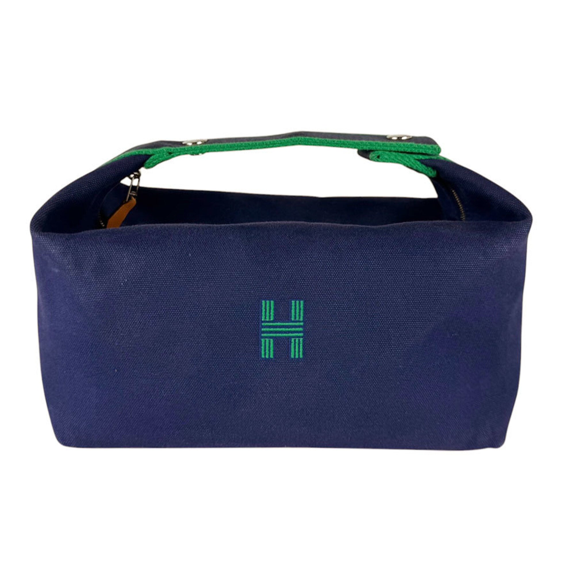 Hermes Blue Green Canvas Pouch (Pre-Owned)