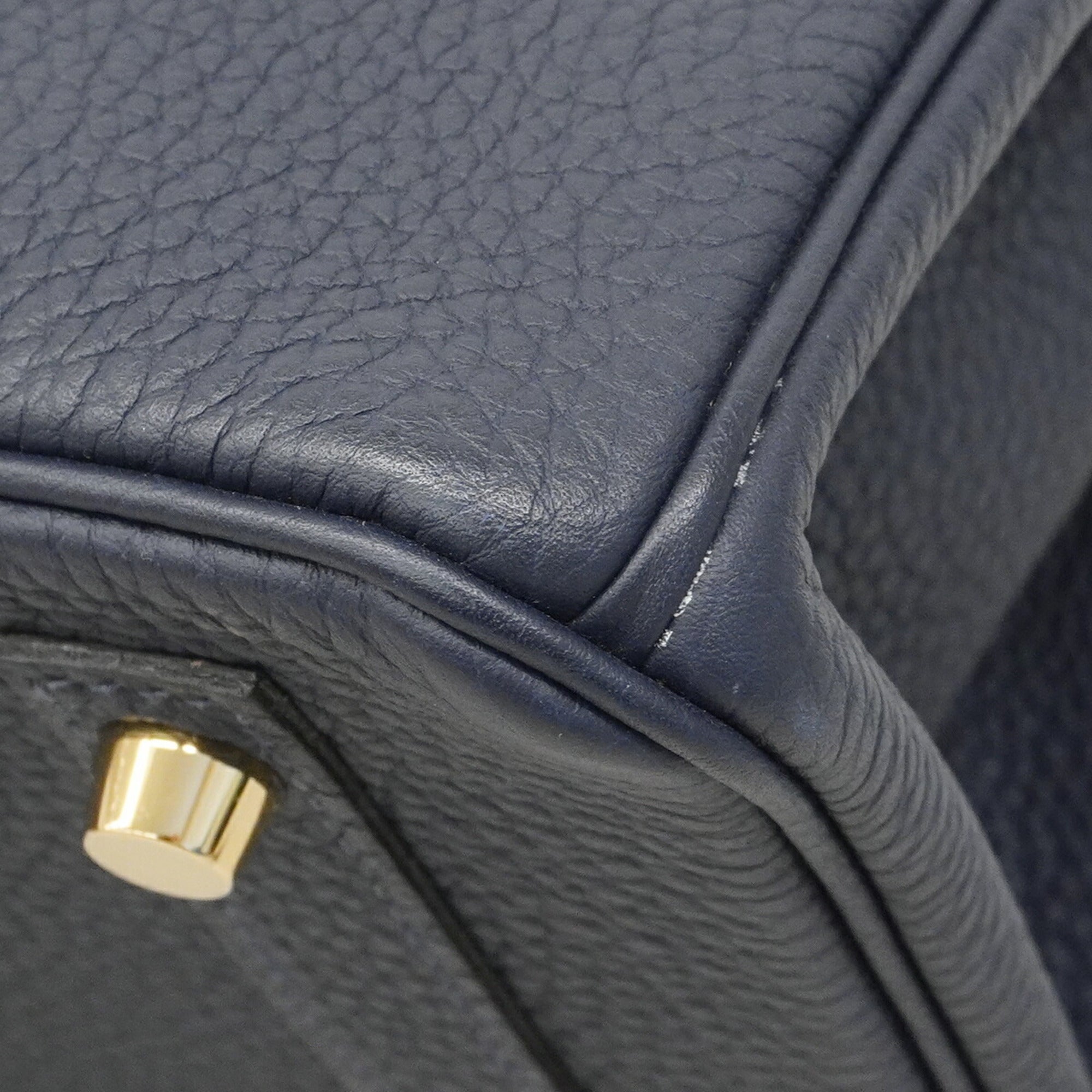 Hermes Blue Nuit Togo Leather Handbag (Pre-Owned)