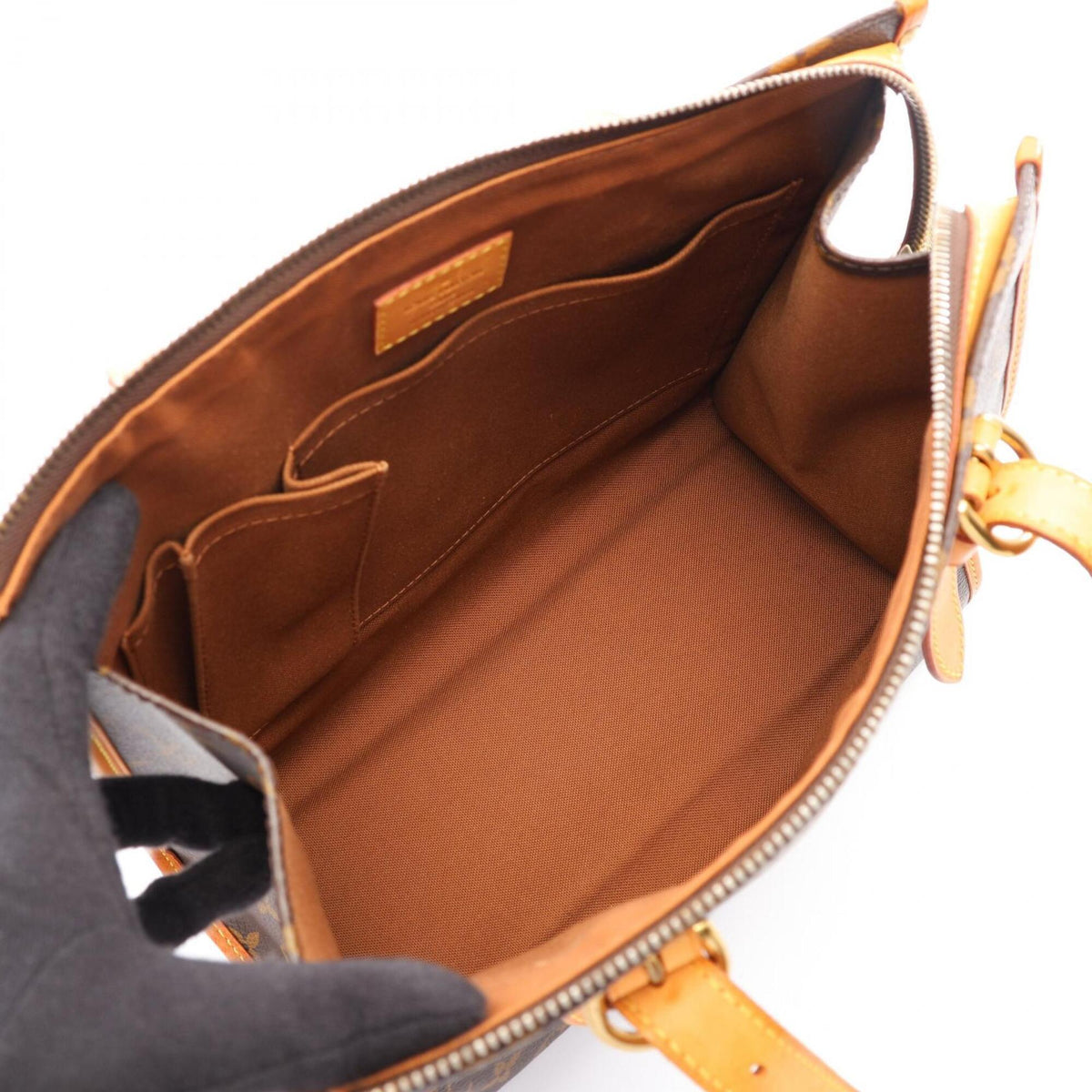 Louis Vuitton Brown Monogram Coated Canvas Leather Handbag Tote Bag (Pre-Owned)