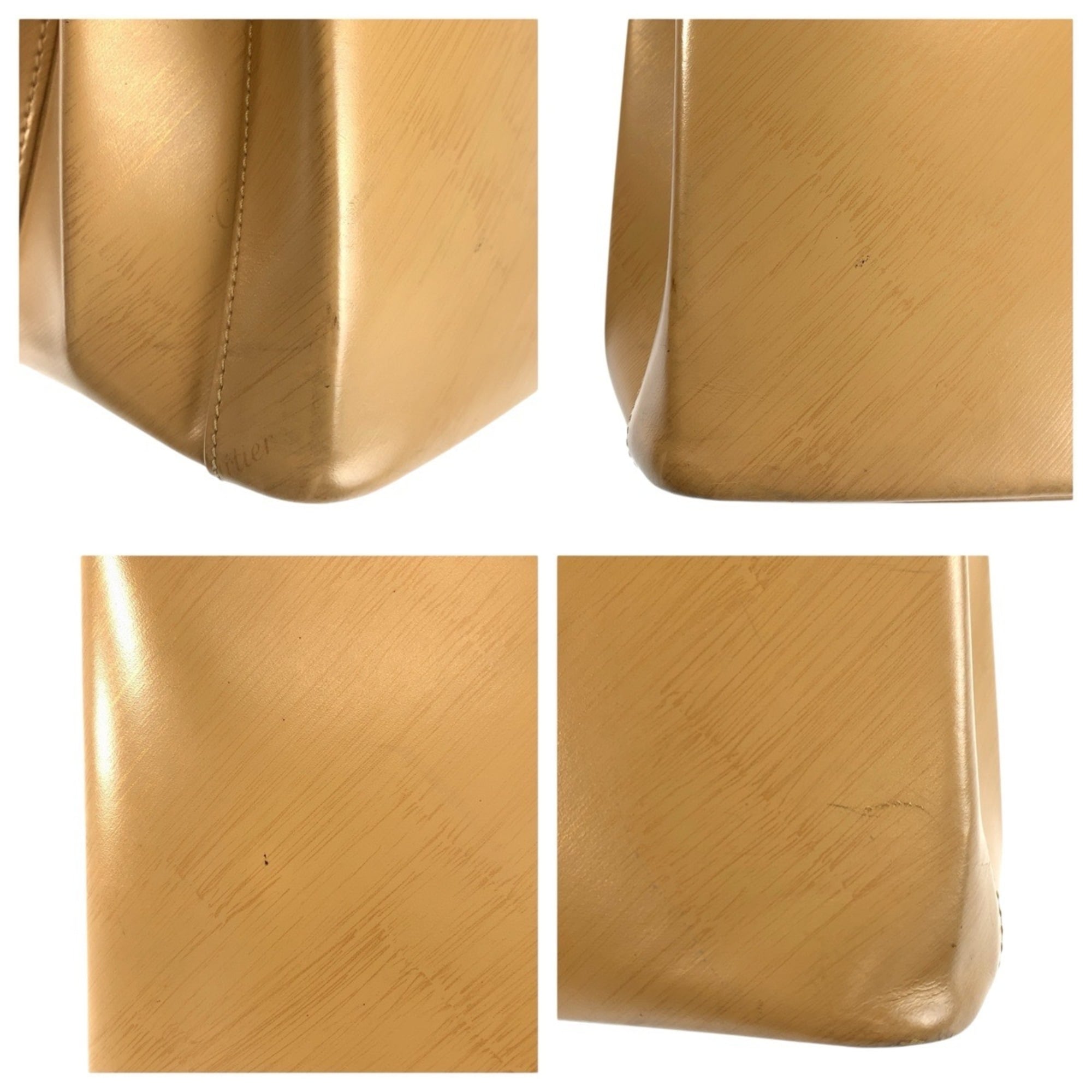 Cartier Beige Leather Handbag Shoulder Bag (Pre-Owned)