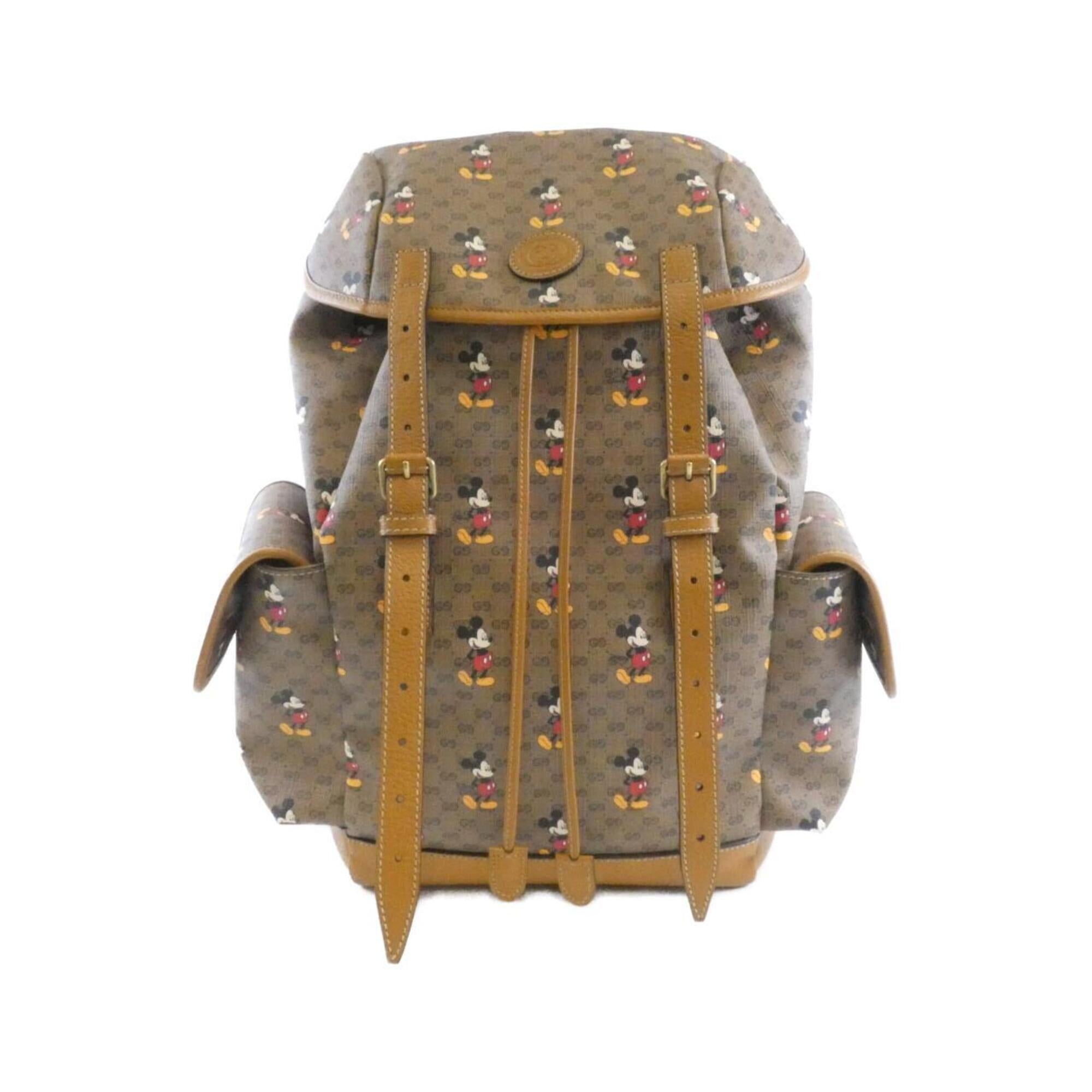 Gucci Beige Light Brown Gg Supreme Leather Backpack (Pre-Owned)