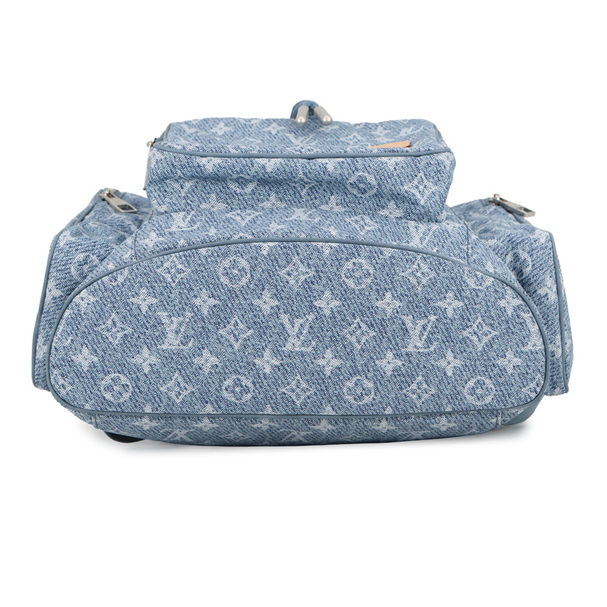 Louis Vuitton Monogram Blue Nylon Denim Leather Backpack (Pre-Owned)