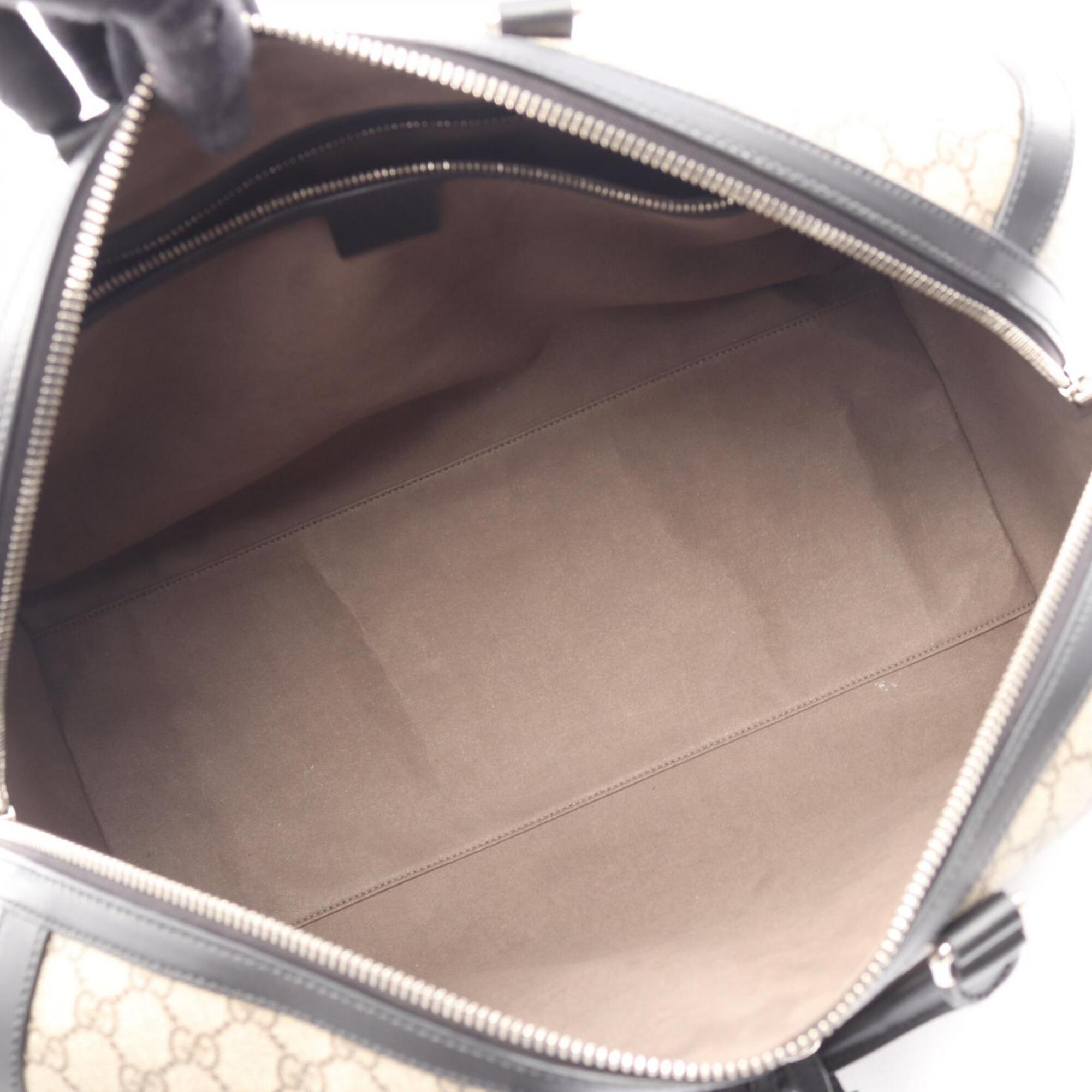 Gucci Beige Black Pvc Leather Boston Bag Handbag (Pre-Owned)