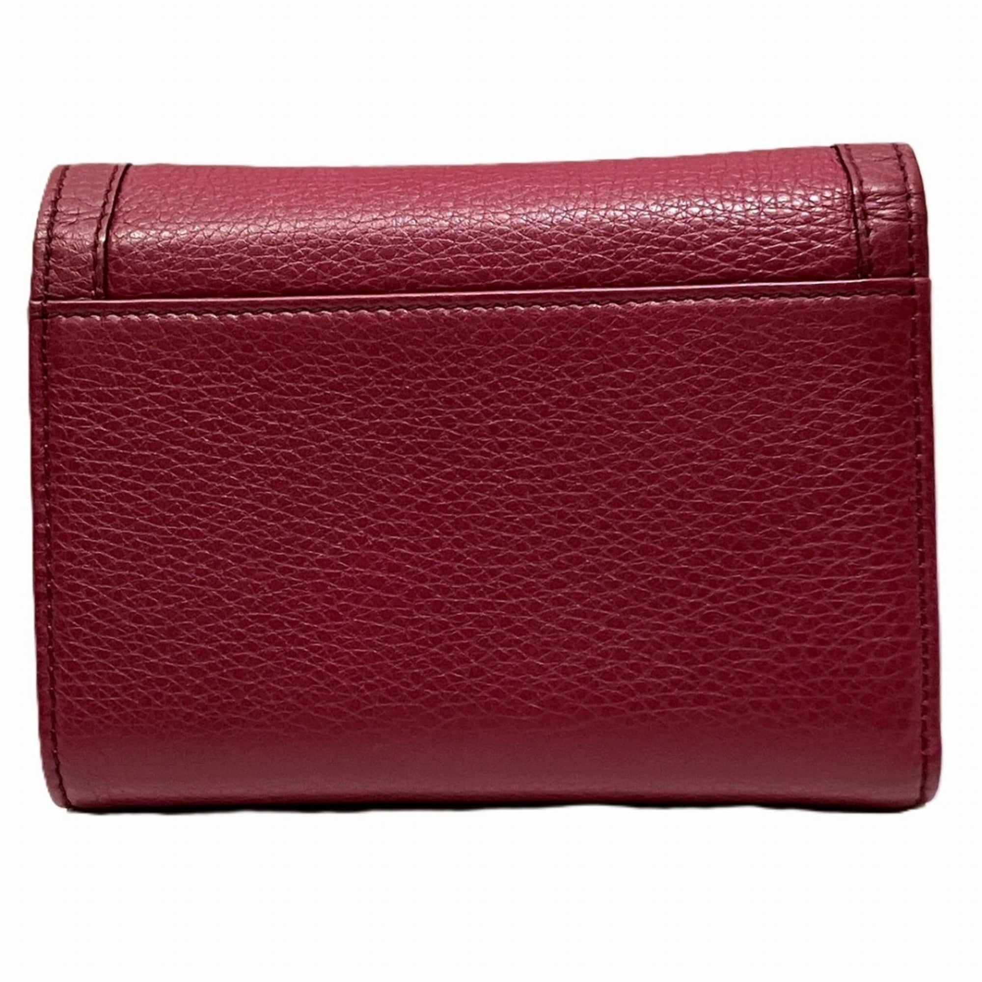 Gucci Bordeaux Leather Wallet (Tri-Fold) (Pre-Owned)