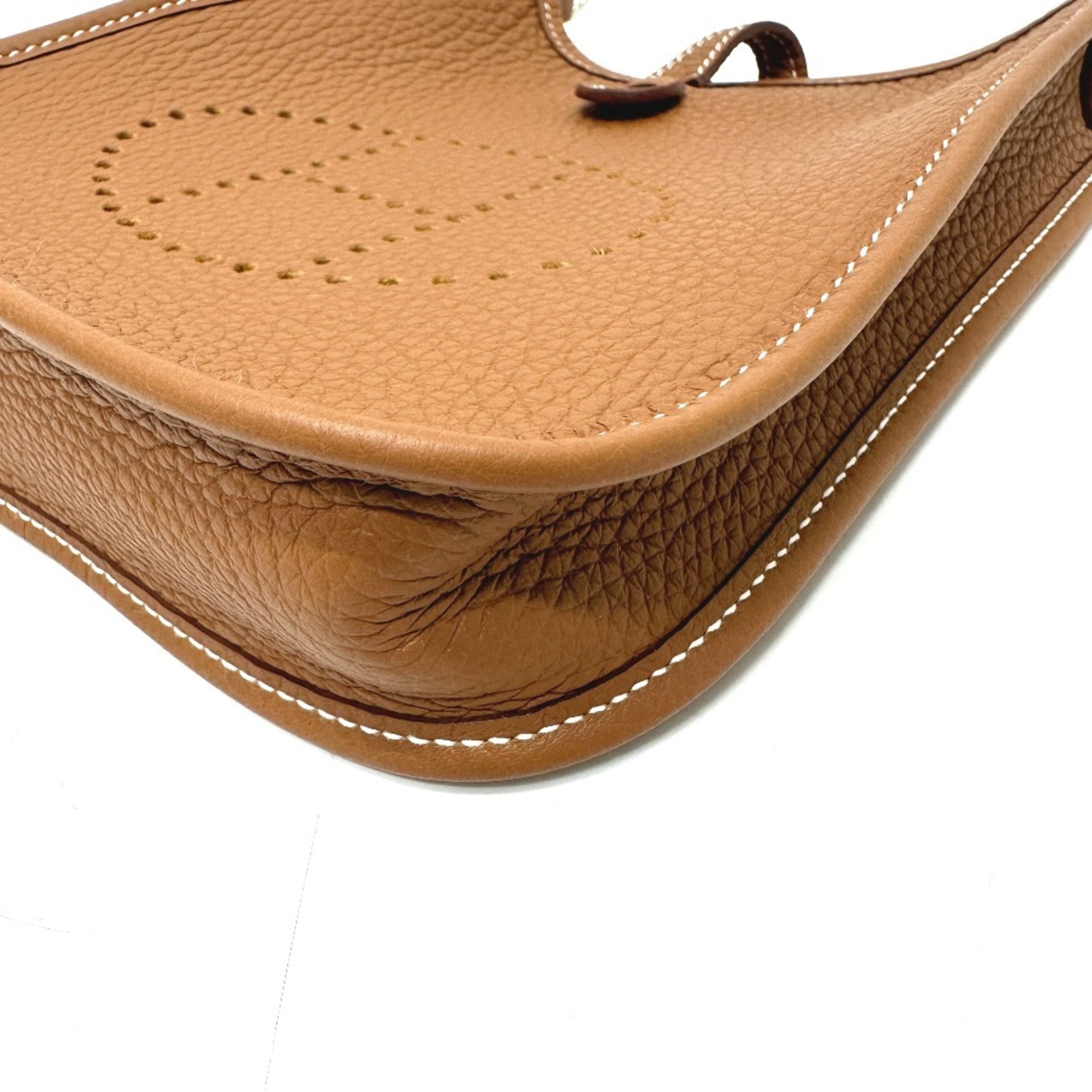 Hermes Evelyne Gold Taurillon Clemence Leather Shoulder Bag (Pre-Owned)
